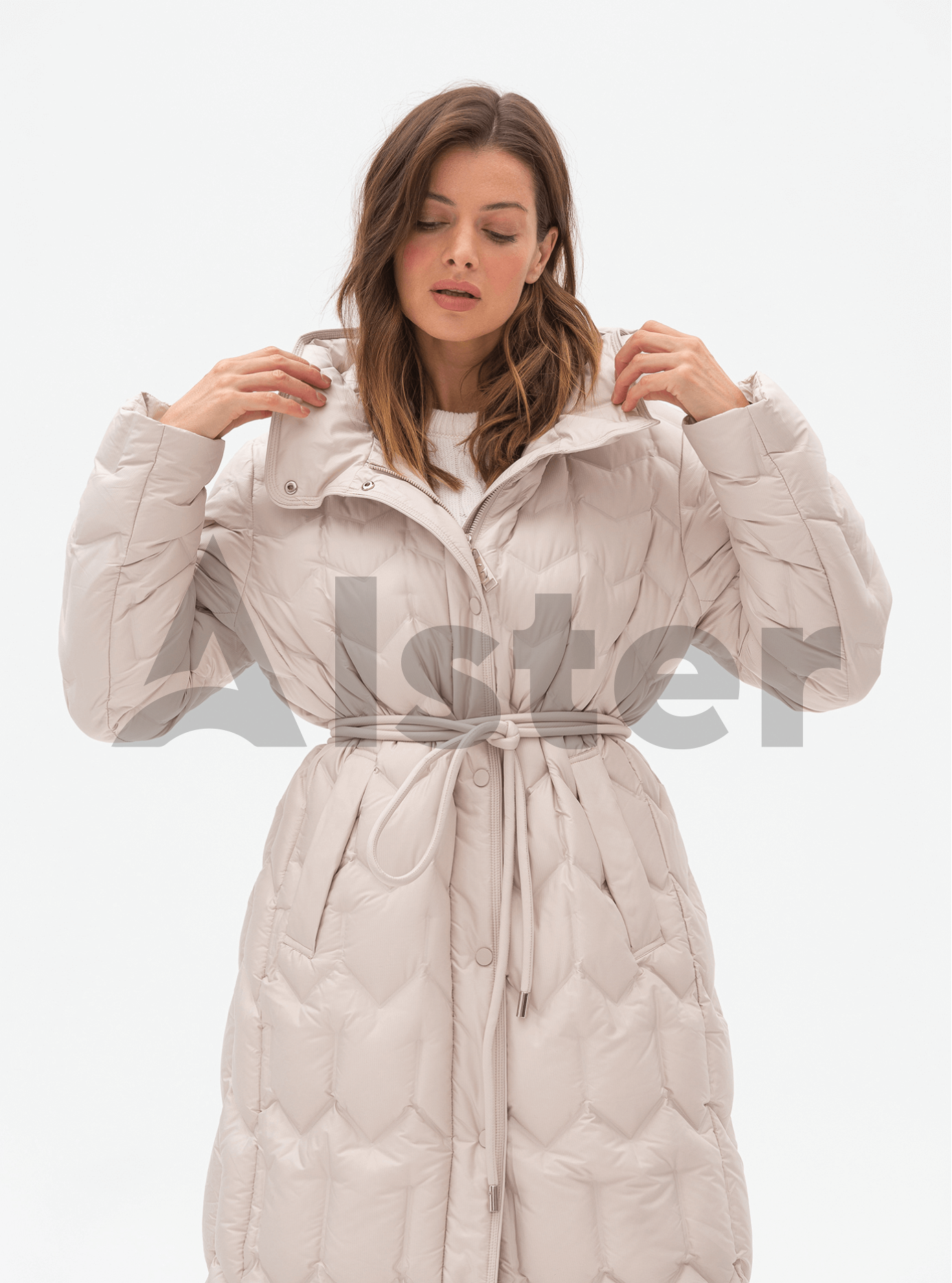 Длинный женский пуховик Snow Owl 24S273 big size Молоко 5XL (24S273-05): фото - Alster.ua