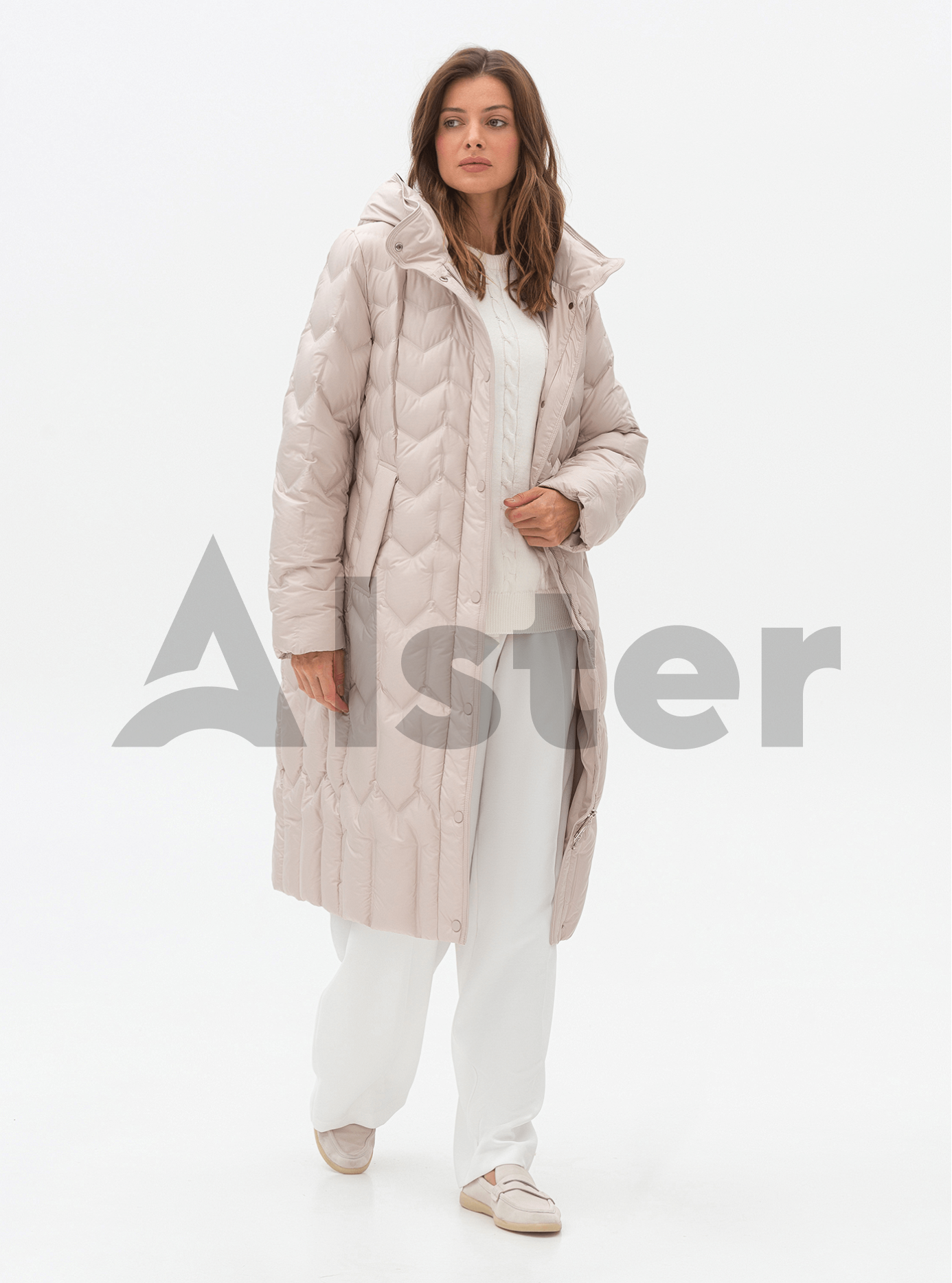 Длинный женский пуховик Snow Owl 24S273 big size Молоко 5XL (24S273-05): фото - Alster.ua