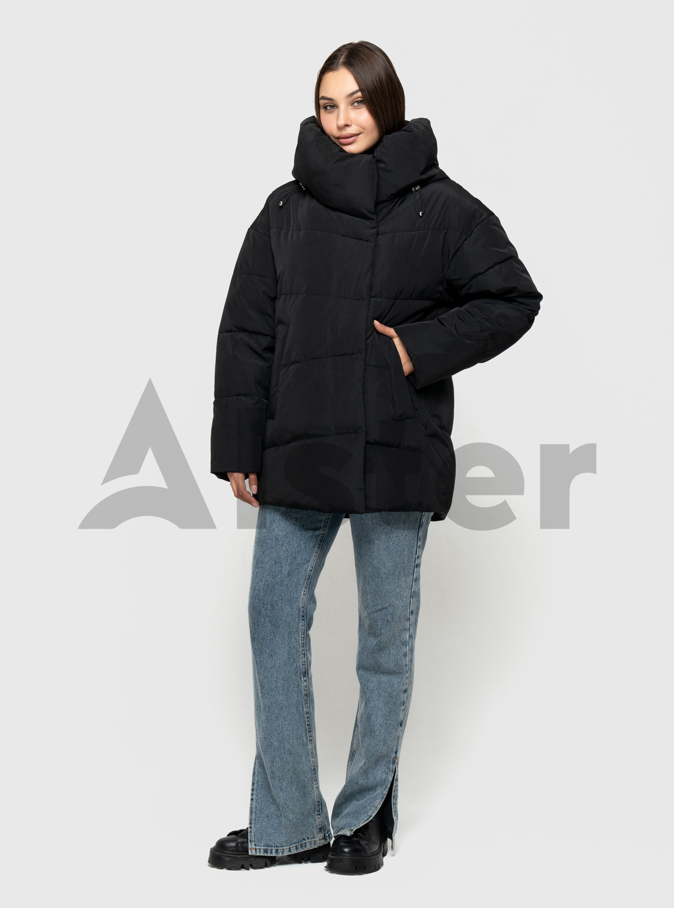 Женская зимняя куртка 698 Snow Owl средней длины Чёрный M (24A698-02): фото - Alster.ua