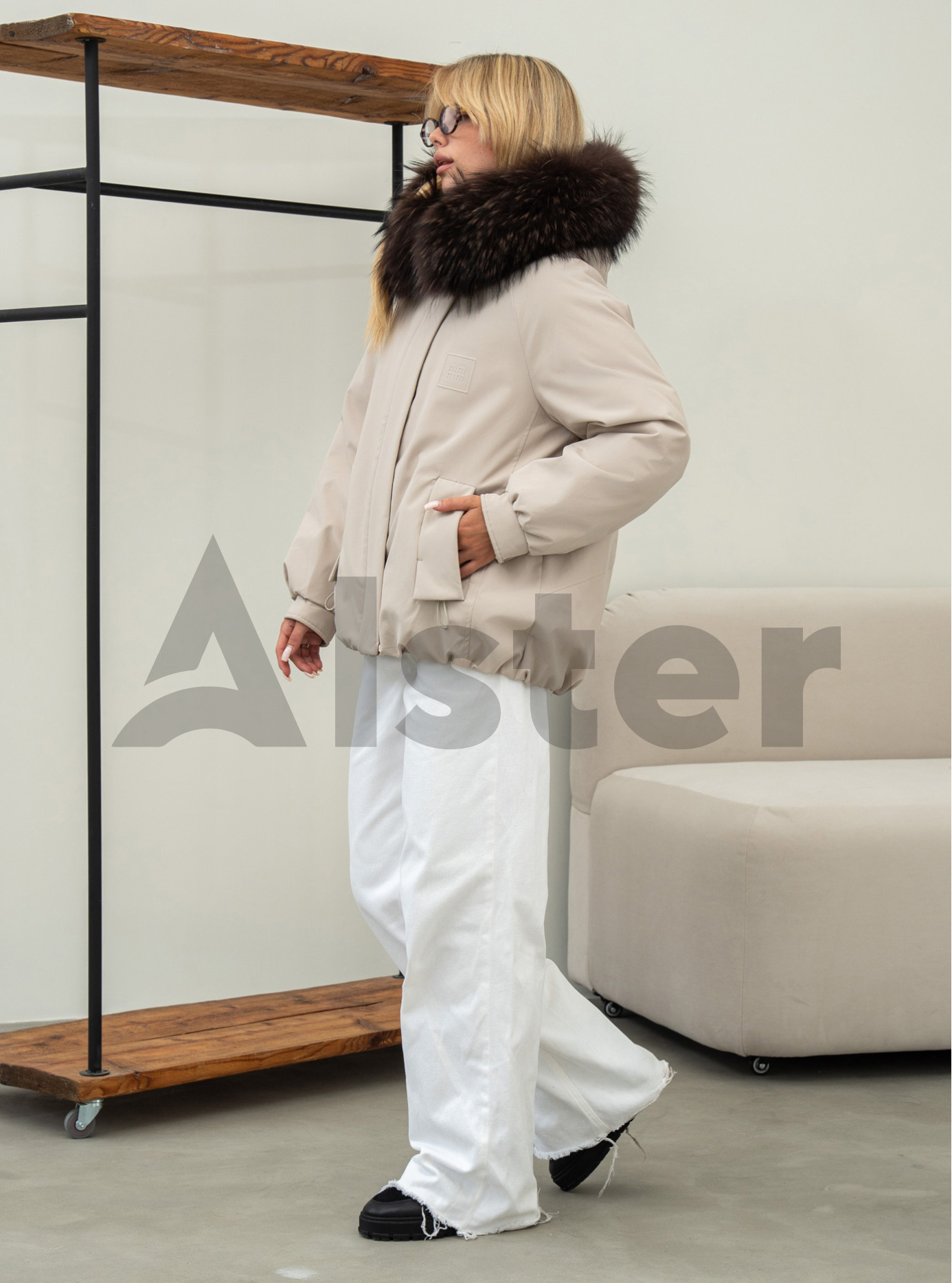 Жіноча зимова куртка з хутром Symonder 879 Молочний 3XL (26SYR879-05): фото - Alster.ua