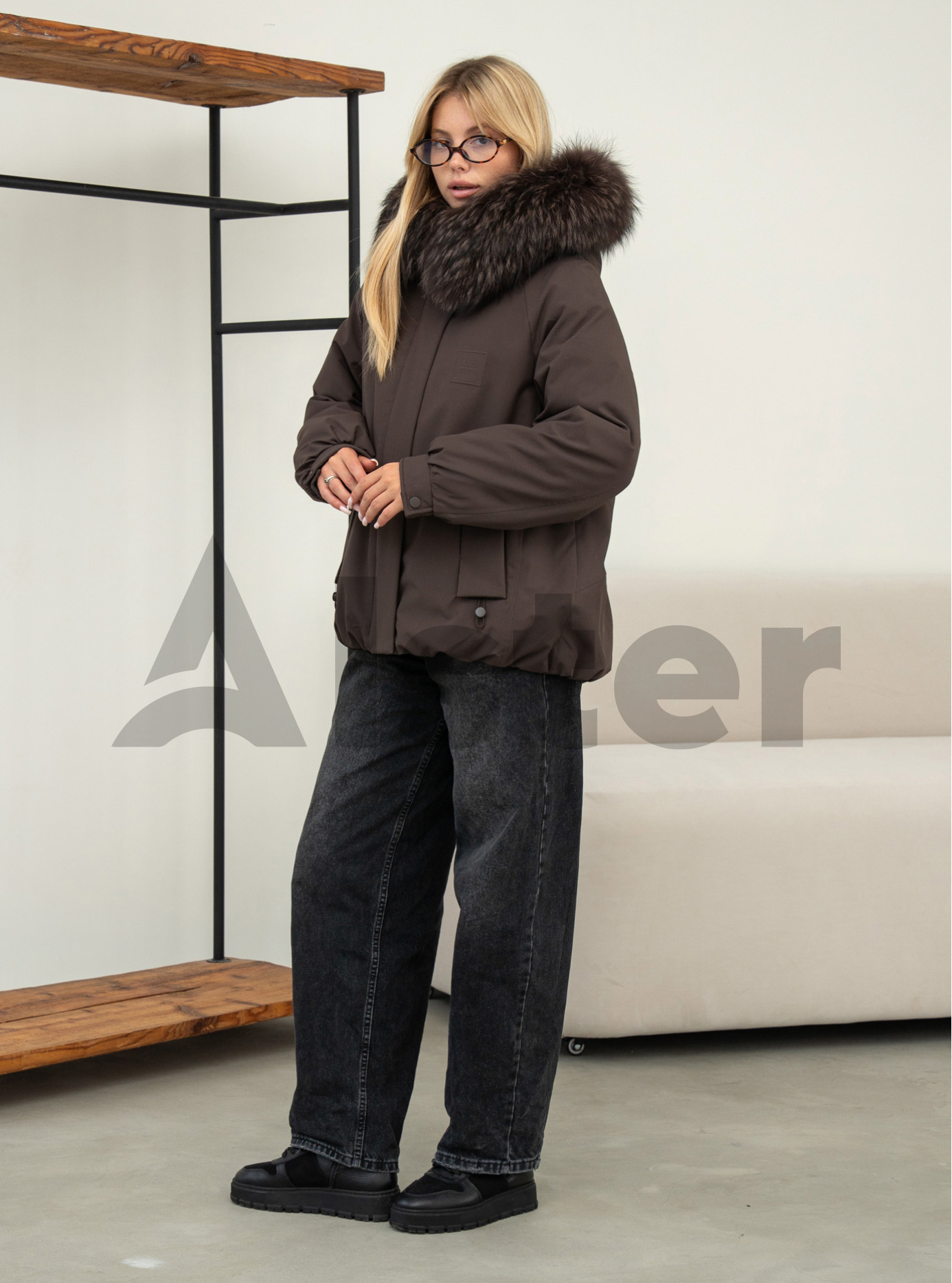 Жіноча зимова куртка з хутром Symonder 879 Шоколадний M (26SYR879-11): фото - Alster.ua