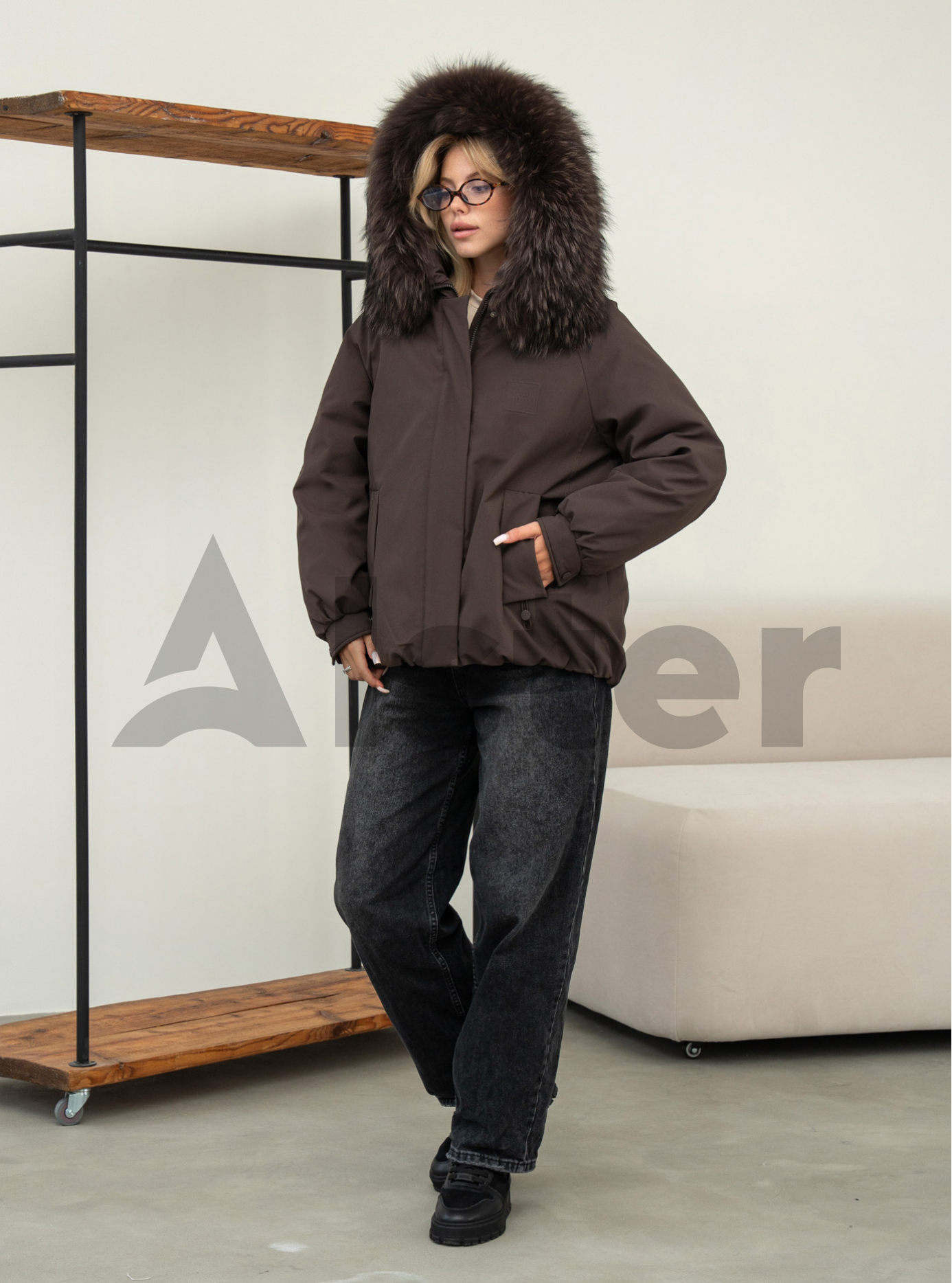 Жіноча зимова куртка з хутром Symonder 879 Шоколадний M (26SYR879-11): фото - Alster.ua