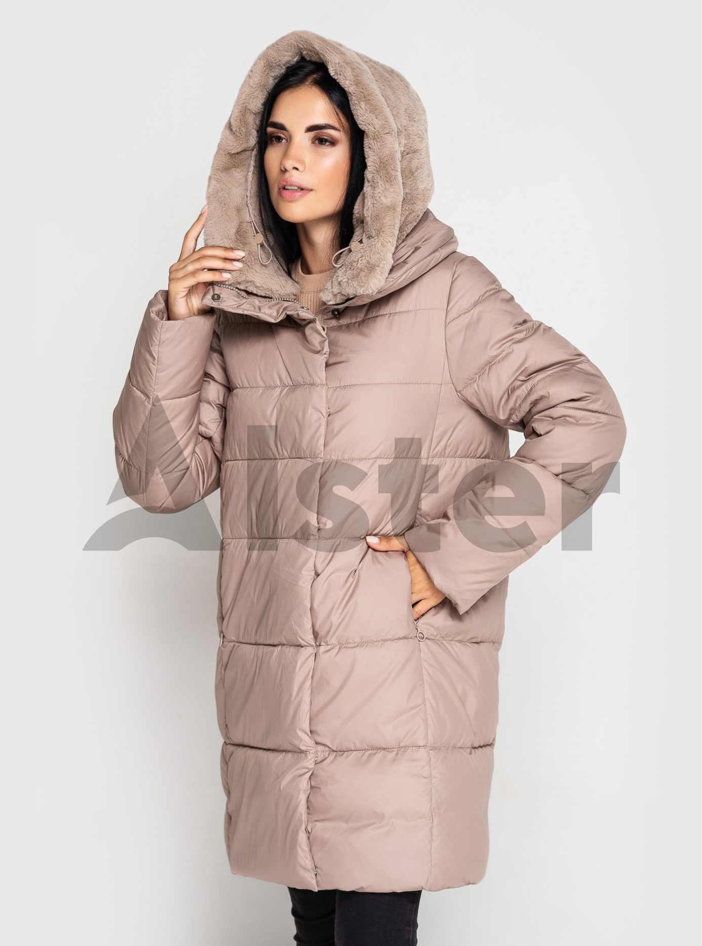Зимняя женская куртка Towmy 2010 с экомехом Бежевый S (TWM2010-06): фото - Alster.ua