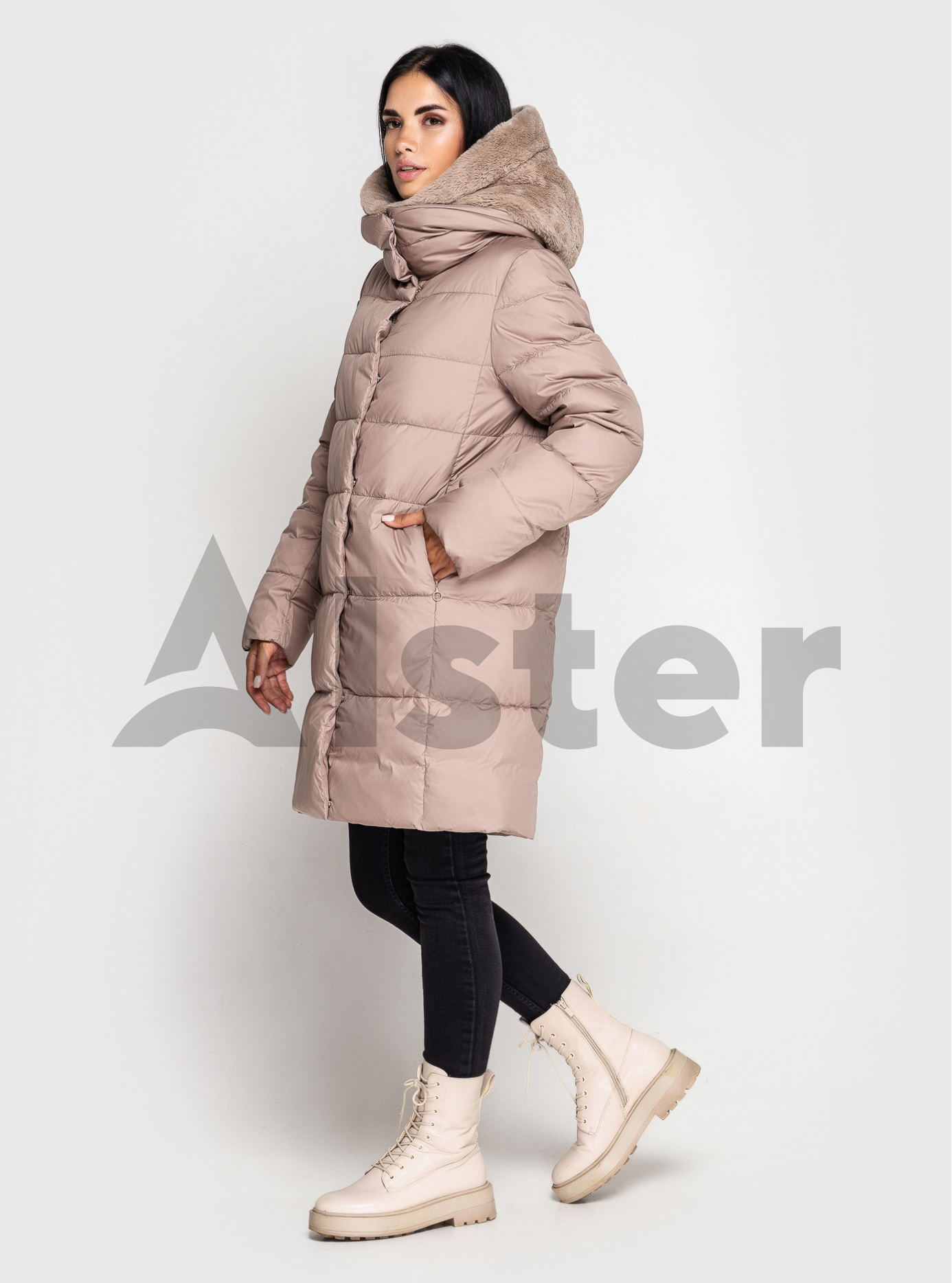 Зимняя женская куртка Towmy 2010 с экомехом Бежевый S (TWM2010-06): фото - Alster.ua