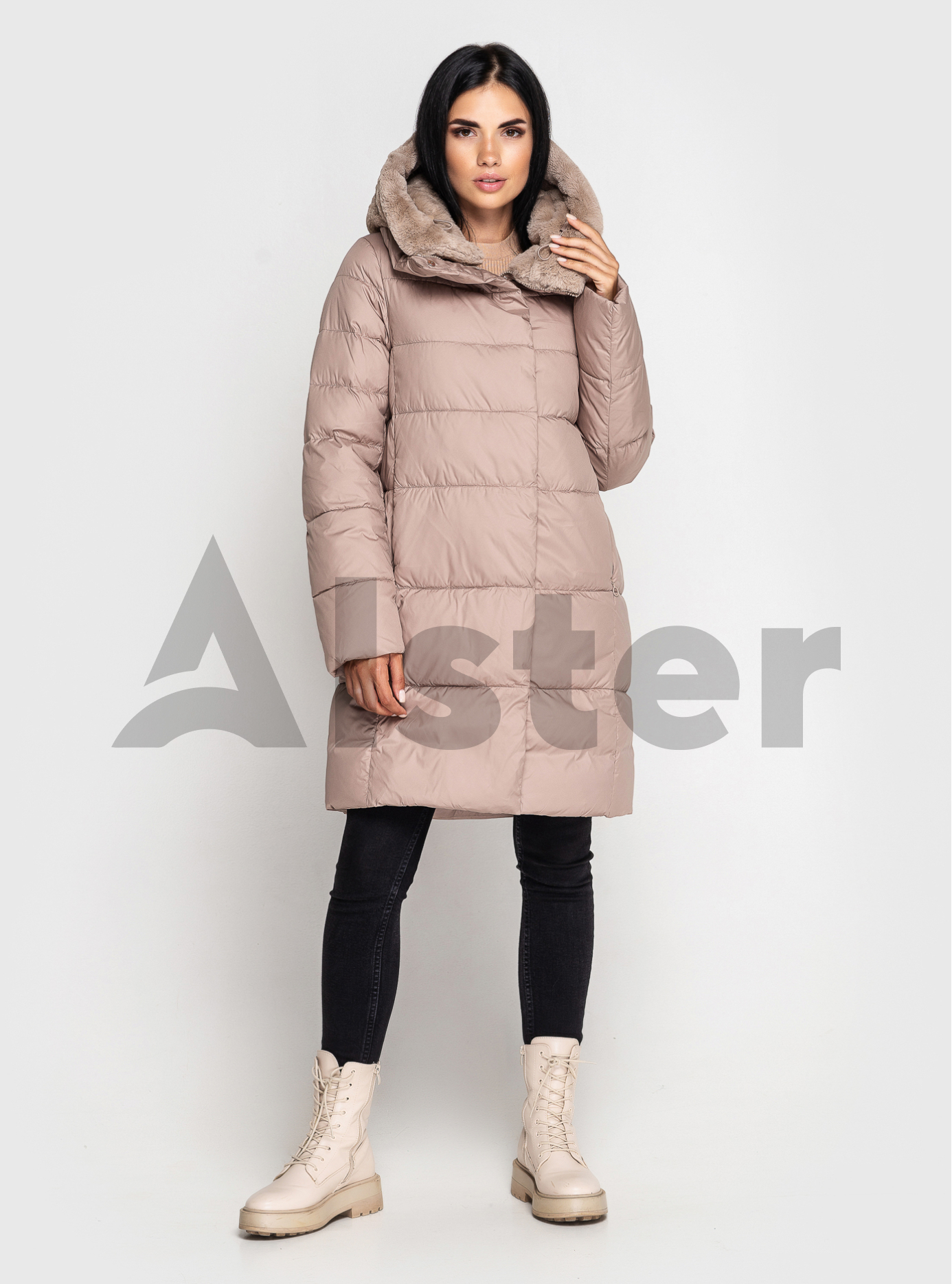 Зимняя женская куртка Towmy 2010 с экомехом Бежевый S (TWM2010-06): фото - Alster.ua