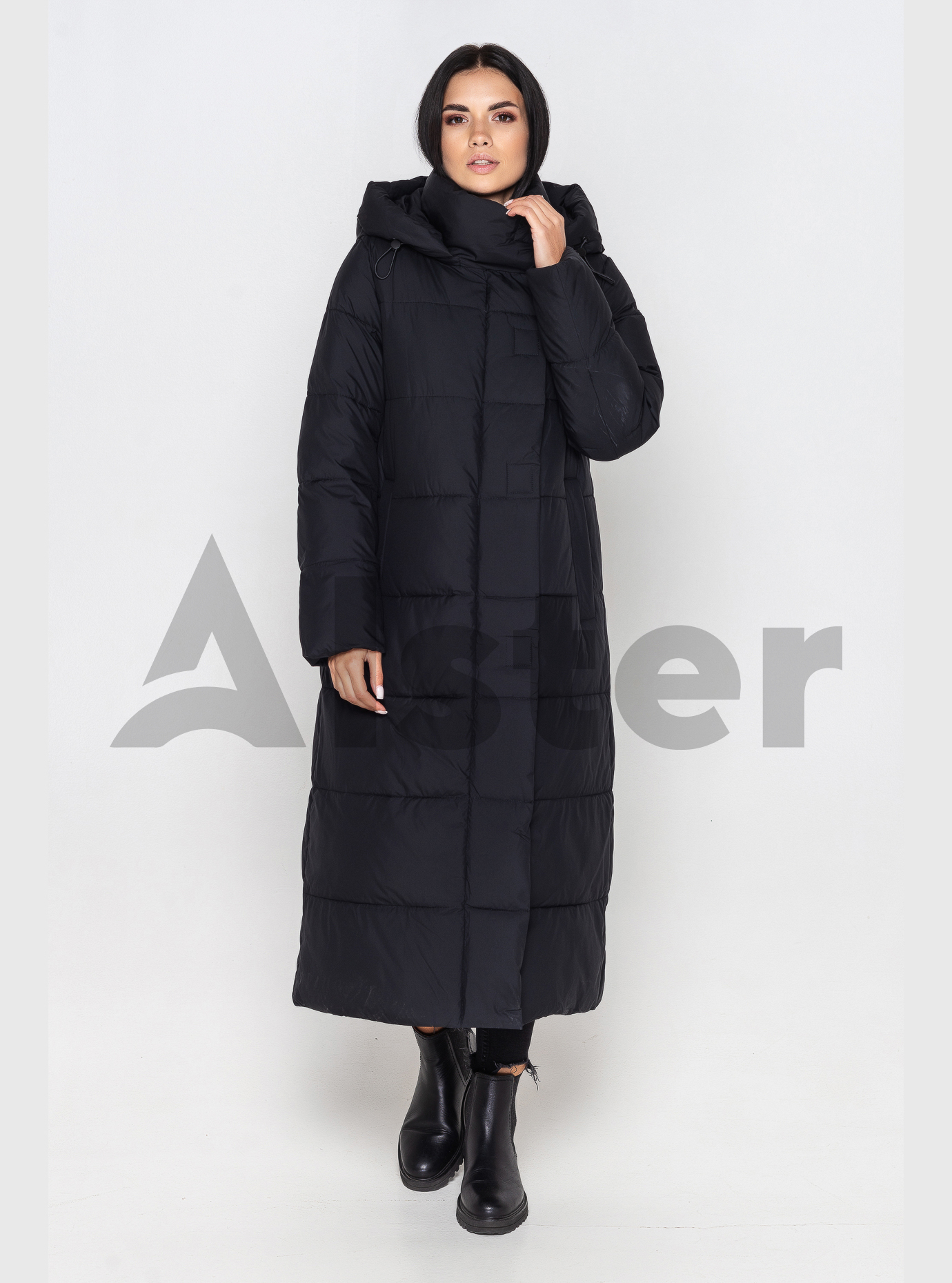 Зимняя длинная куртка 2073 Towmy Чёрный S (TWM2073-01): фото - Alster.ua
