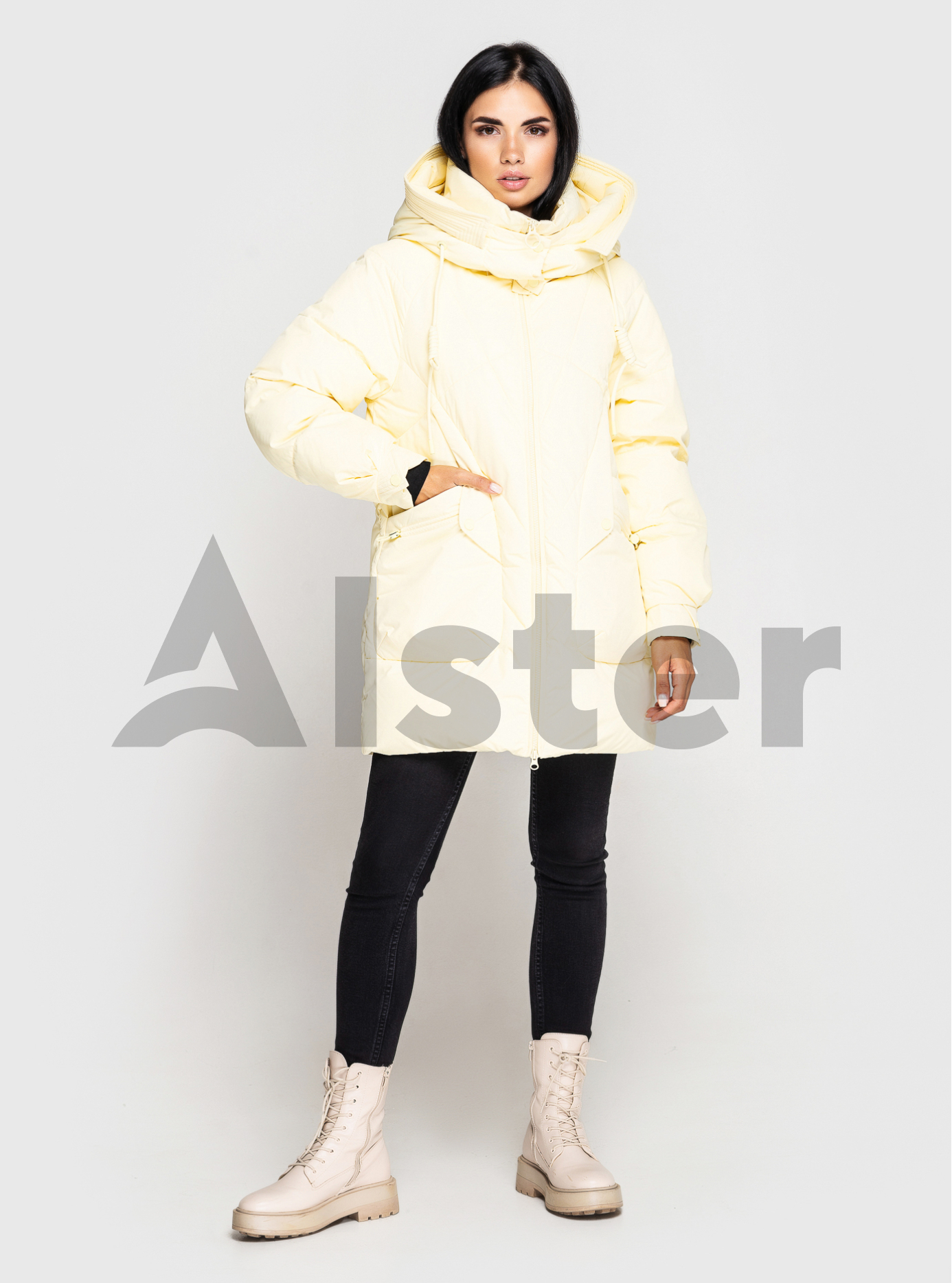 Короткая зимняя женская куртка Towmy 2125 Светлый желтый 2XL (TWM2125-05): фото - Alster.ua