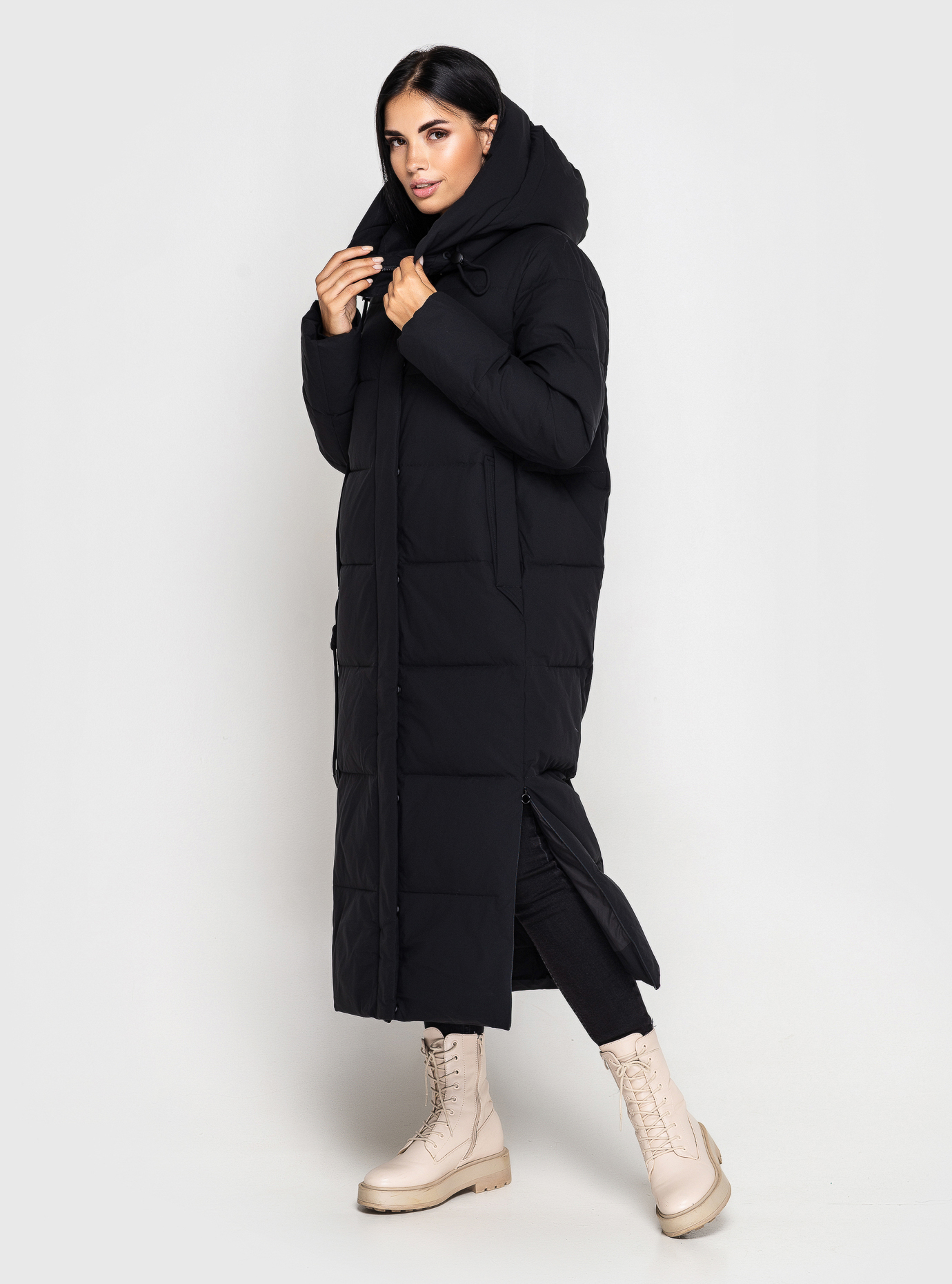 Длинная женская зимняя куртка Towmy 2175 Чёрный 2XL (TWM2175-05): фото - Alster.ua