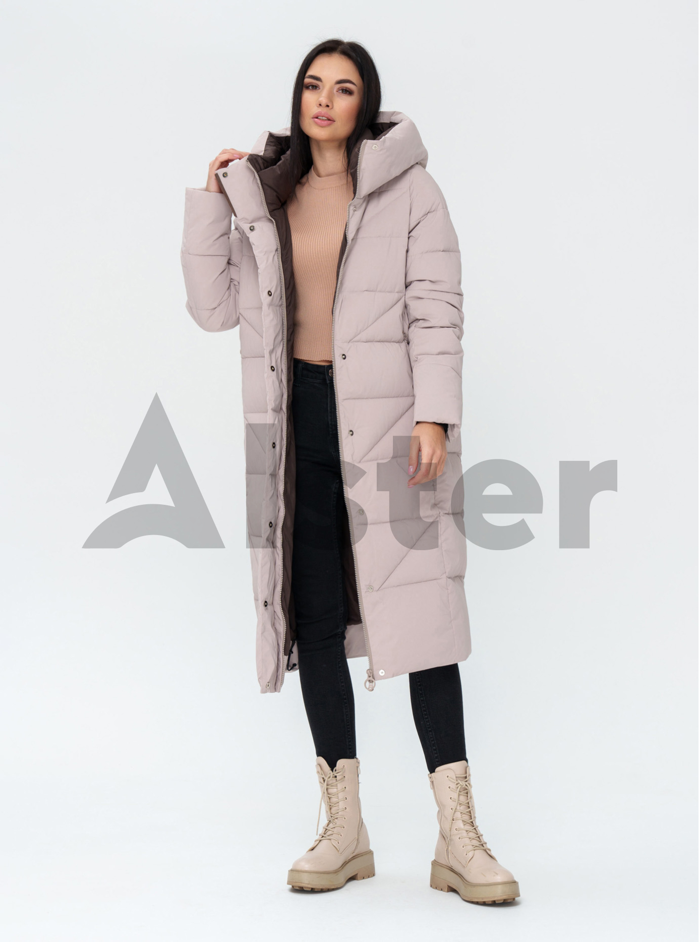 Длинный зимний пуховик Towmy 3903 Молоко 2XL (TWM3903-10): фото - Alster.ua