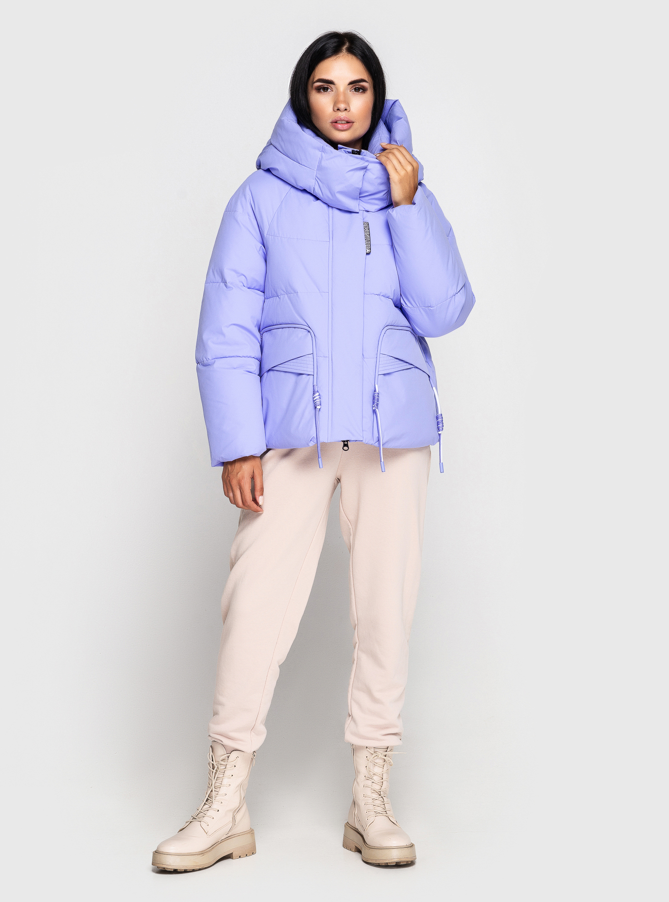 Короткая женская зимняя куртка Towmy 017 Лаванда L (TWM017-09): фото - Alster.ua
