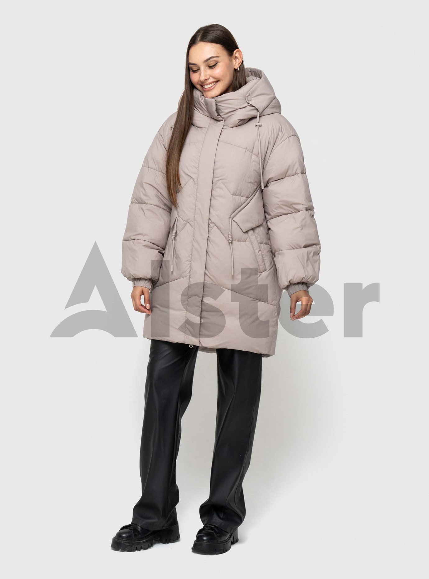 Зимняя куртка Towmy 3245 средней длины Бежевый L (TWM3245-03): фото - Alster.ua