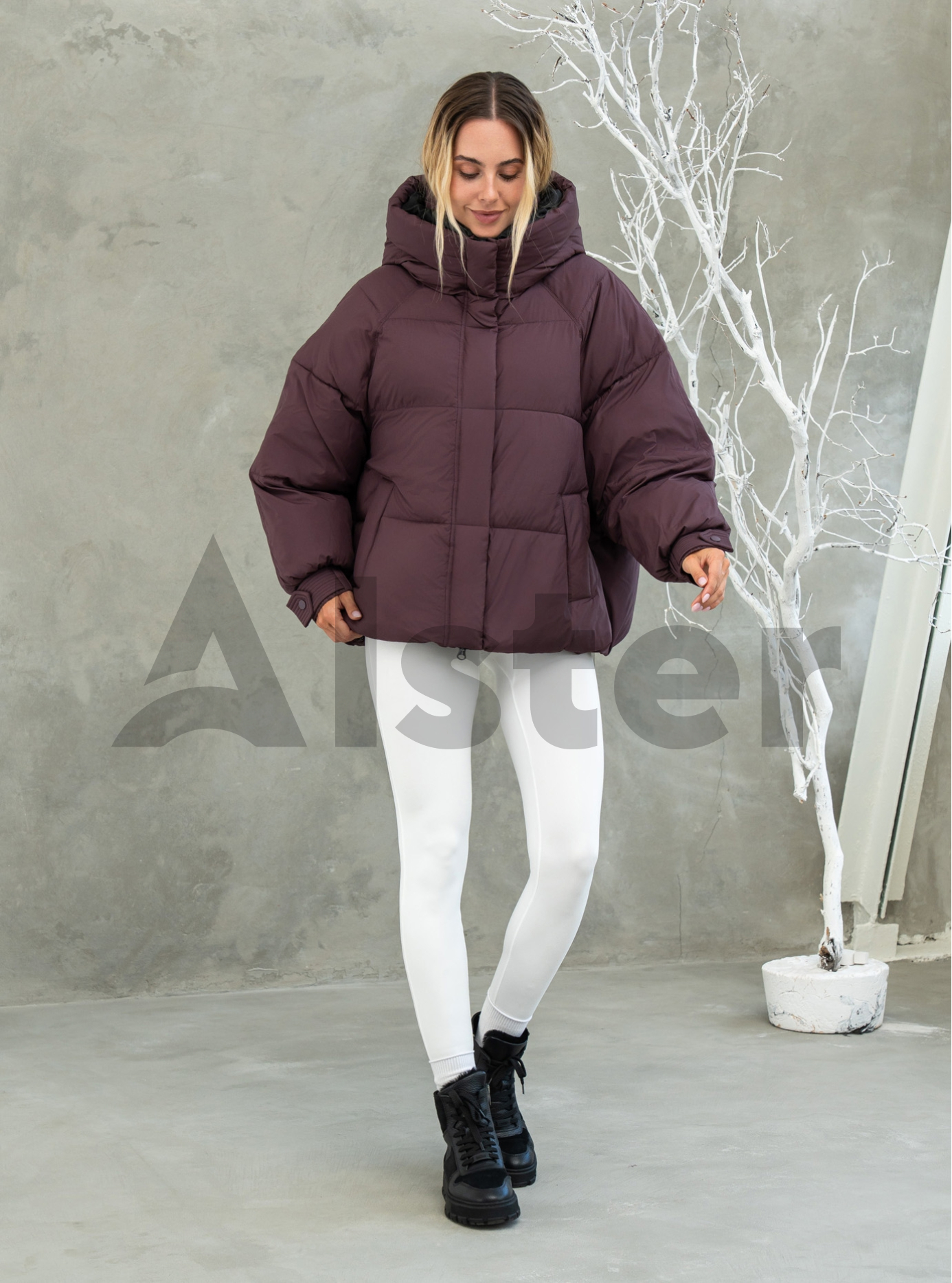 Жіноча зимова куртка Towmy 070 (oversize) Бордовий XS (26TMA070-07): фото - Alster.ua