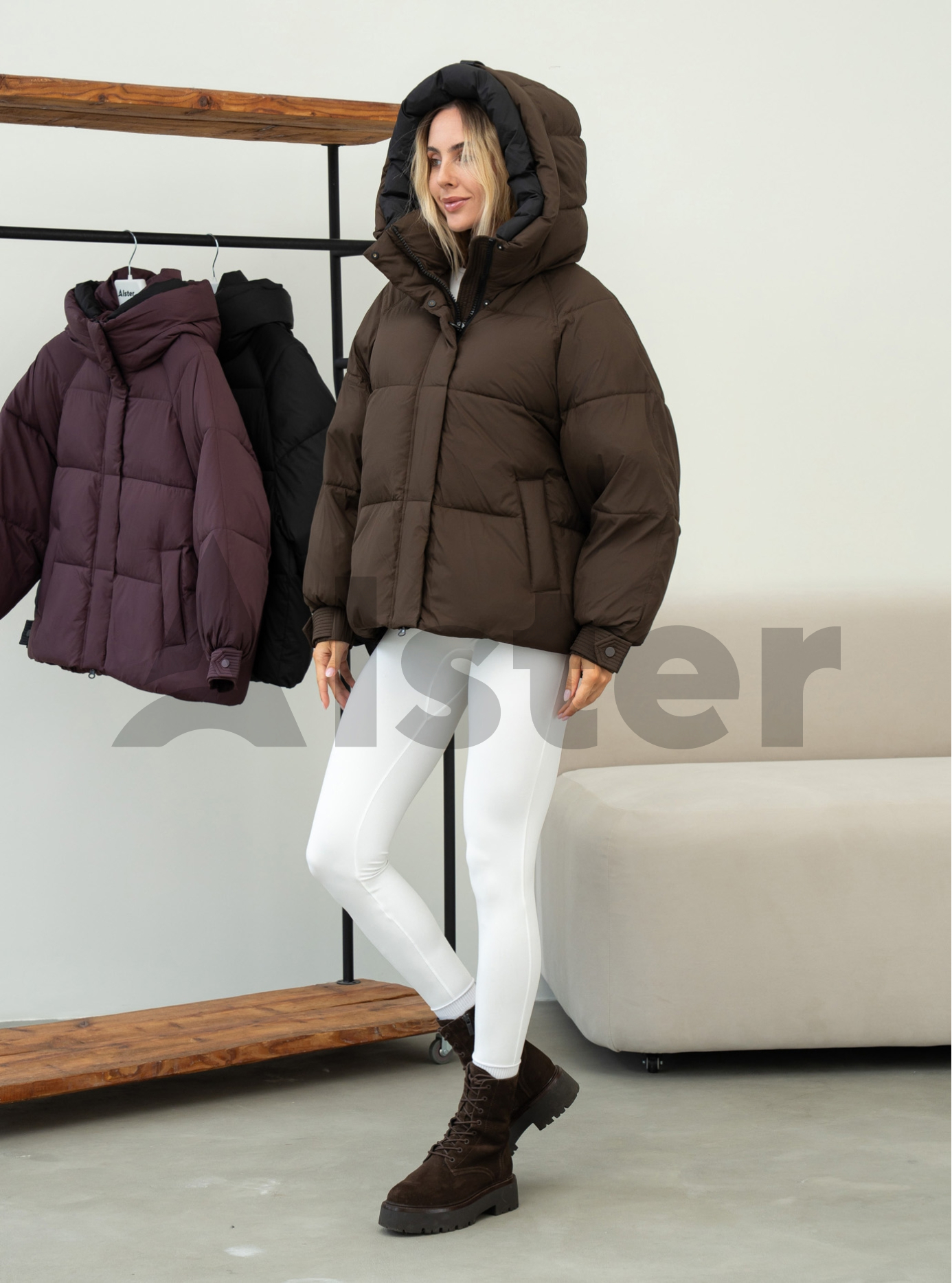 Жіноча зимова куртка Towmy 070 (oversize) Кавовий M (26TMA070-12): фото - Alster.ua