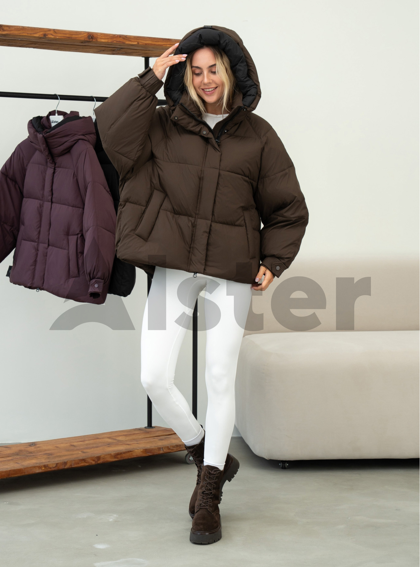 Жіноча зимова куртка Towmy 070 (oversize) Кавовий M (26TMA070-12): фото - Alster.ua