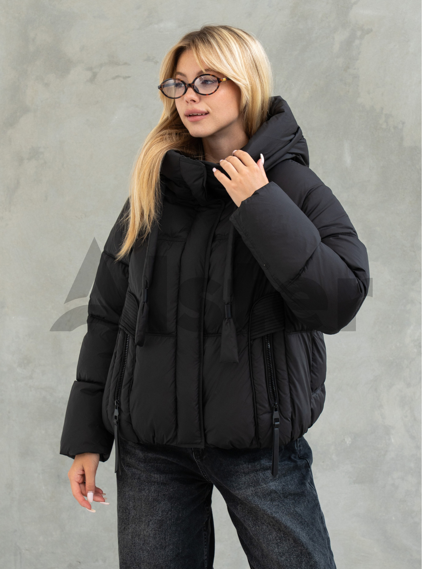 Жіноча зимова куртка Towmy 3491 (oversize) Чорний L (26TM3491-06): фото - Alster.ua