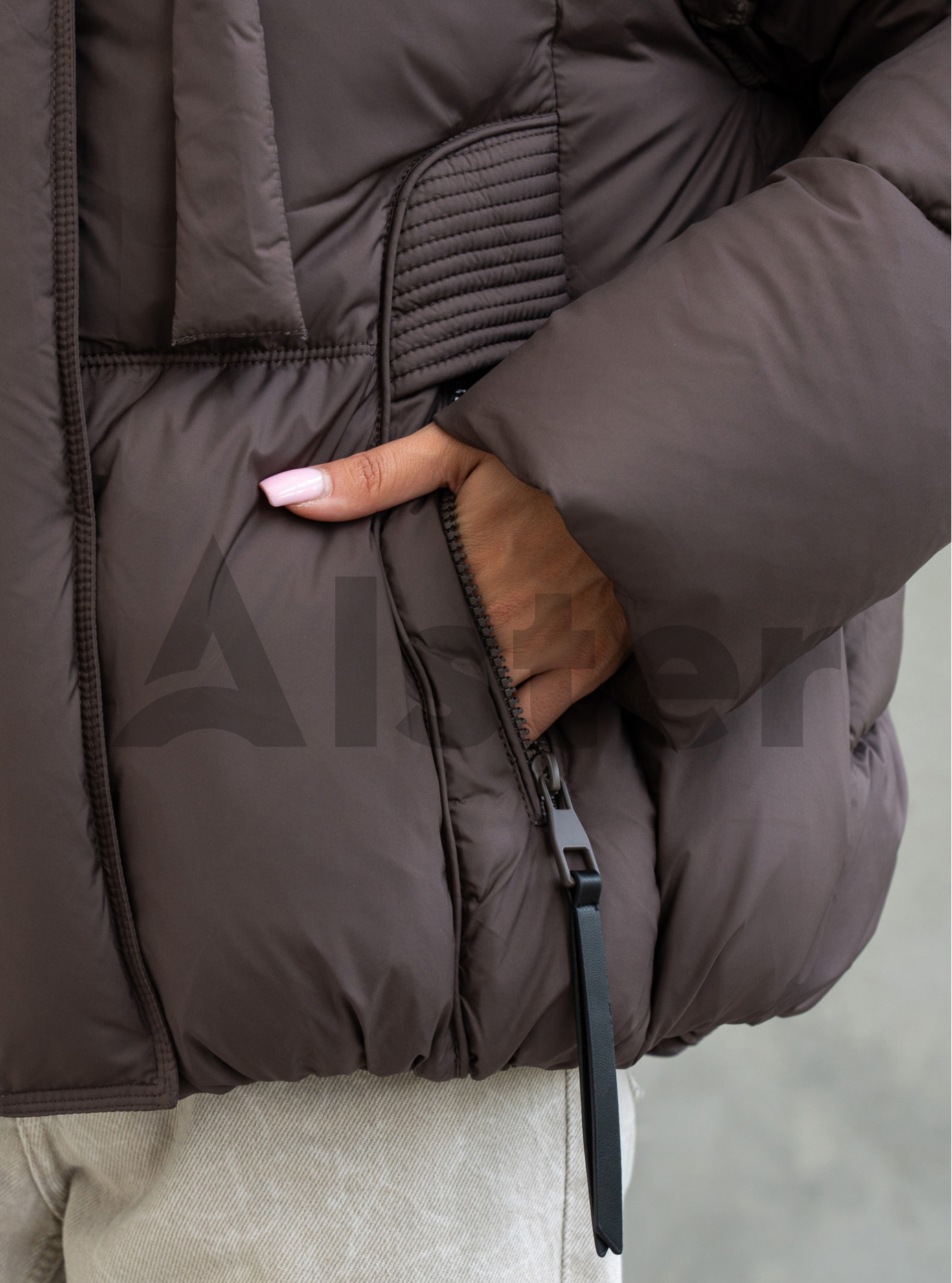 Жіноча зимова куртка Towmy 3491 (oversize) Шоколадний M (26TM3491-02): фото - Alster.ua