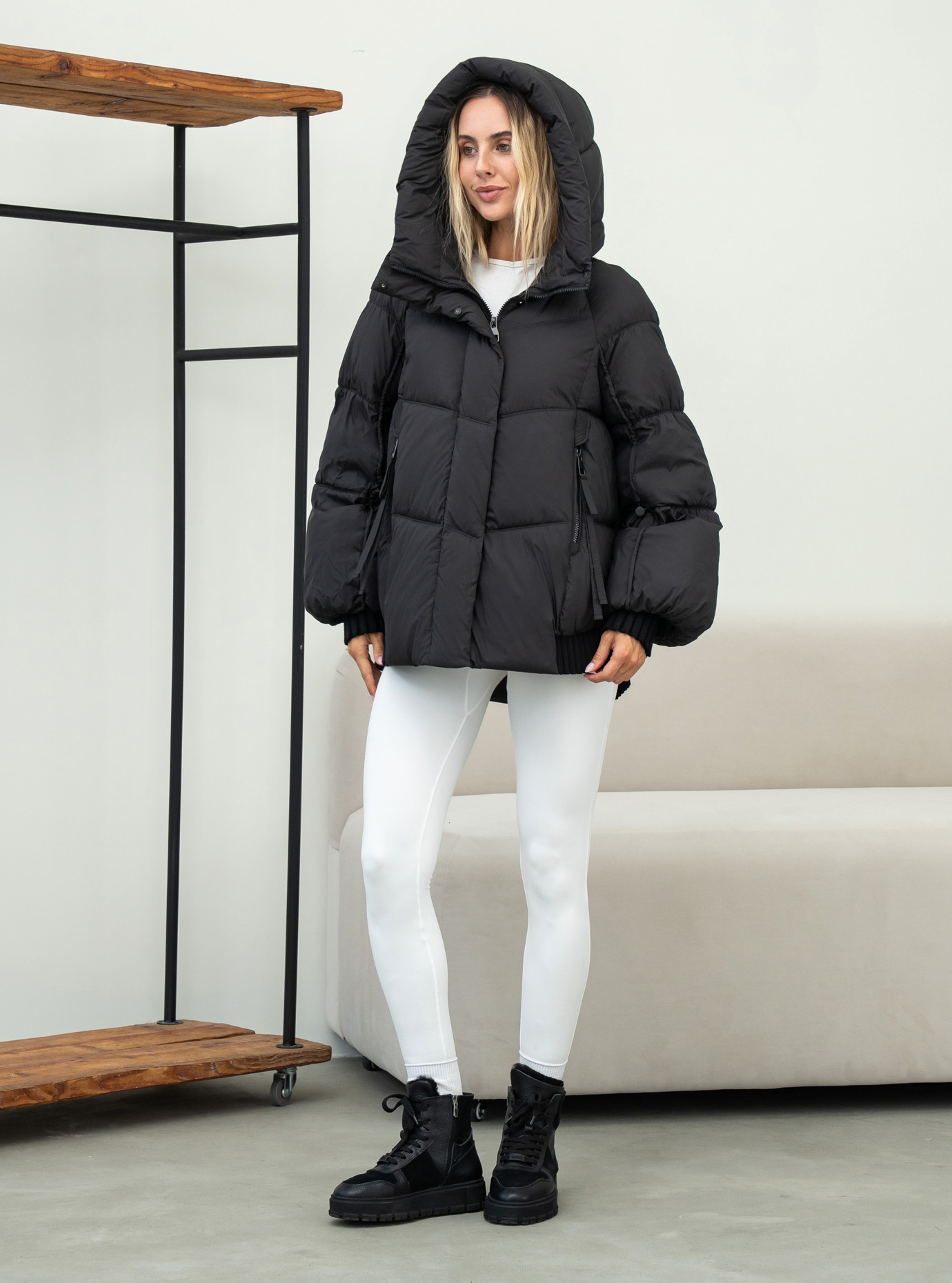 Женская зимняя куртка Towmy 3575 (oversize) Чёрный XS (26TM3575-01): фото - Alster.ua