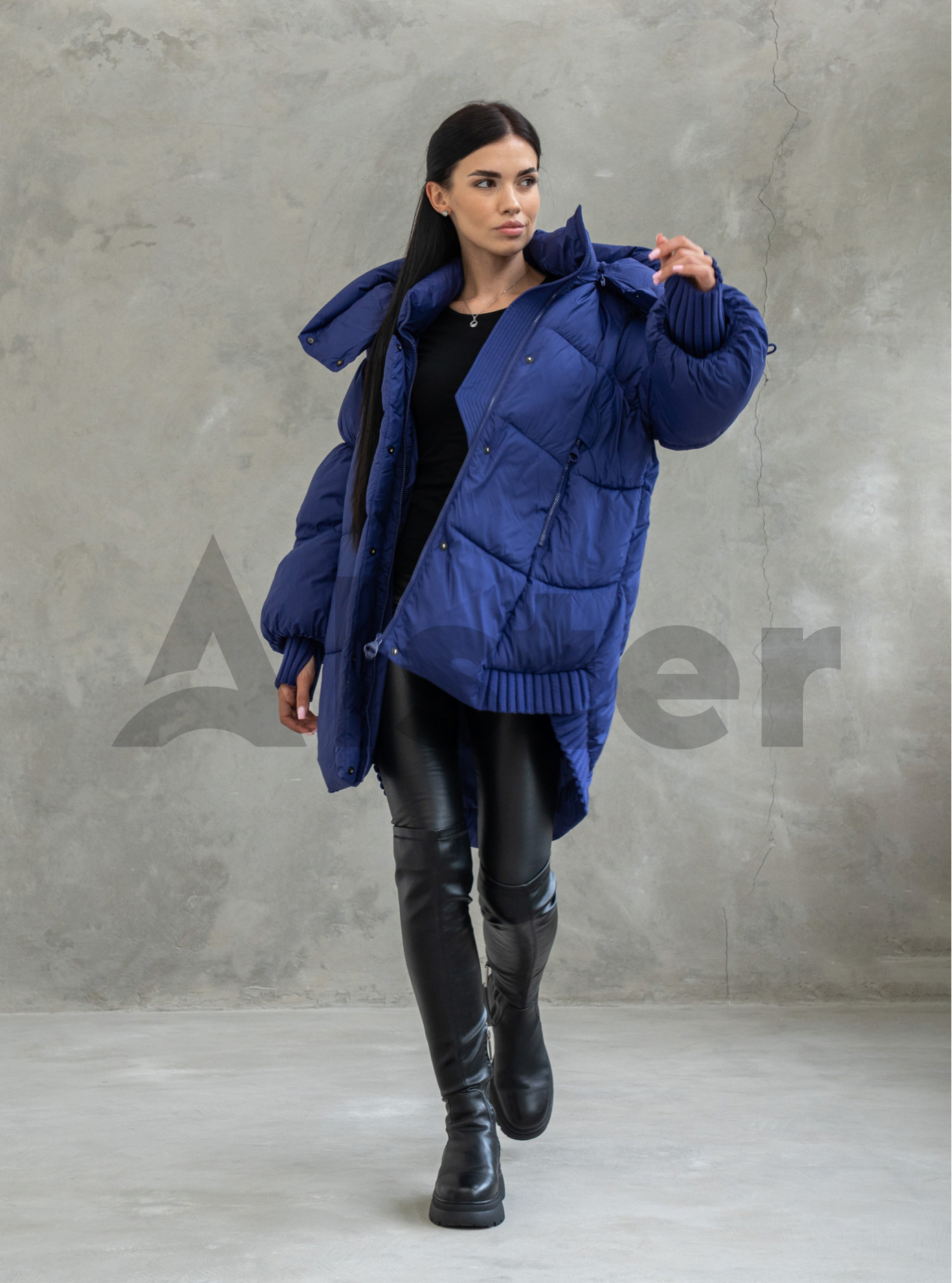 Жіноча зимова куртка Towmy 0662 середньої довжини (oversize) Електрик S (26TM0662-14): фото - Alster.ua