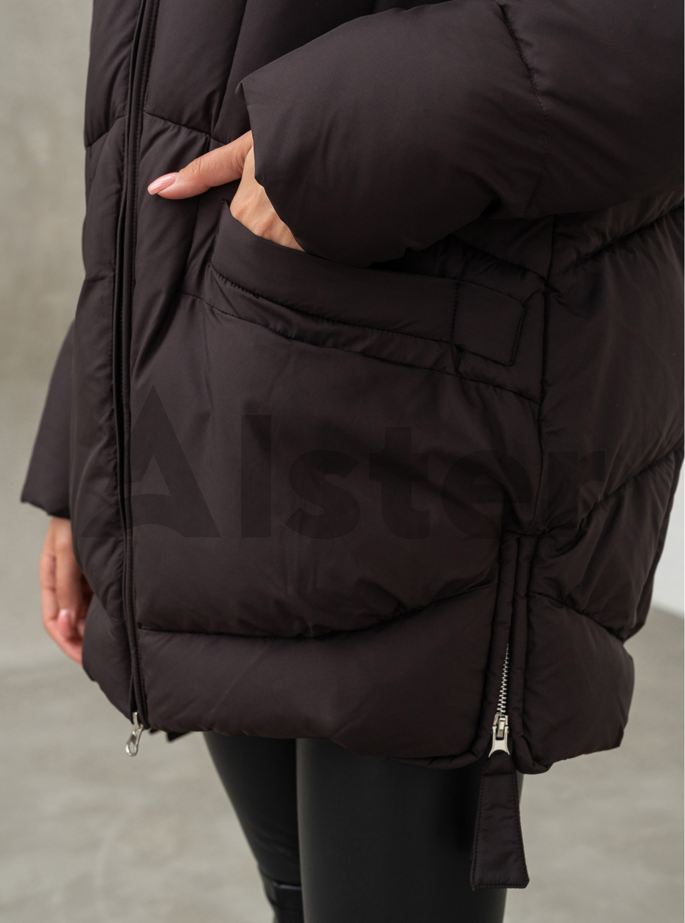 Женская зимняя куртка удлиненная Visdeer 5113 big size Ежевика 48 (25VS5113-15): фото - Alster.ua