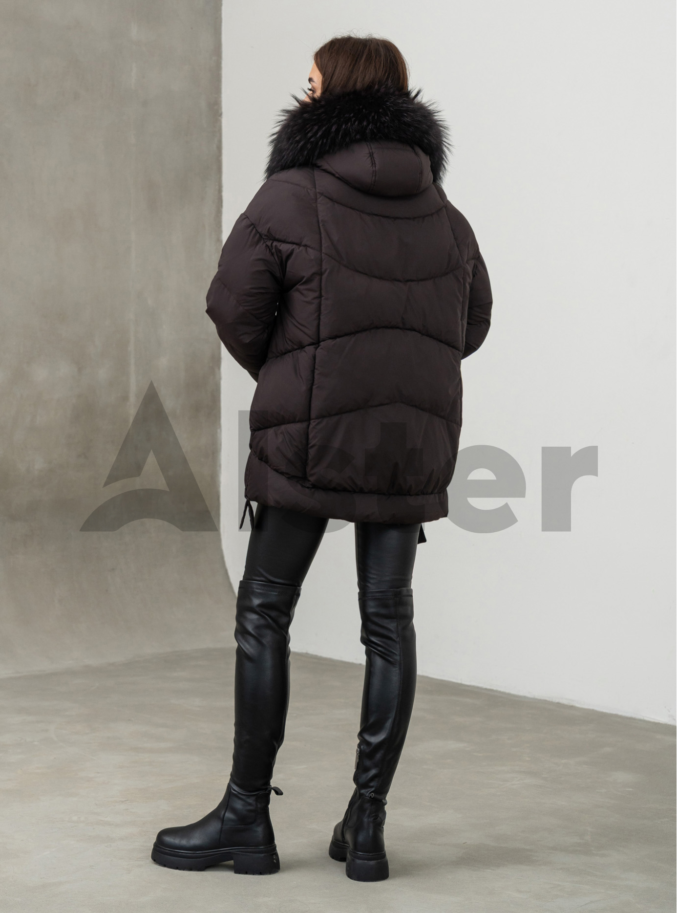 Женская зимняя куртка удлиненная Visdeer 5113 big size Ежевика 48 (25VS5113-15): фото - Alster.ua