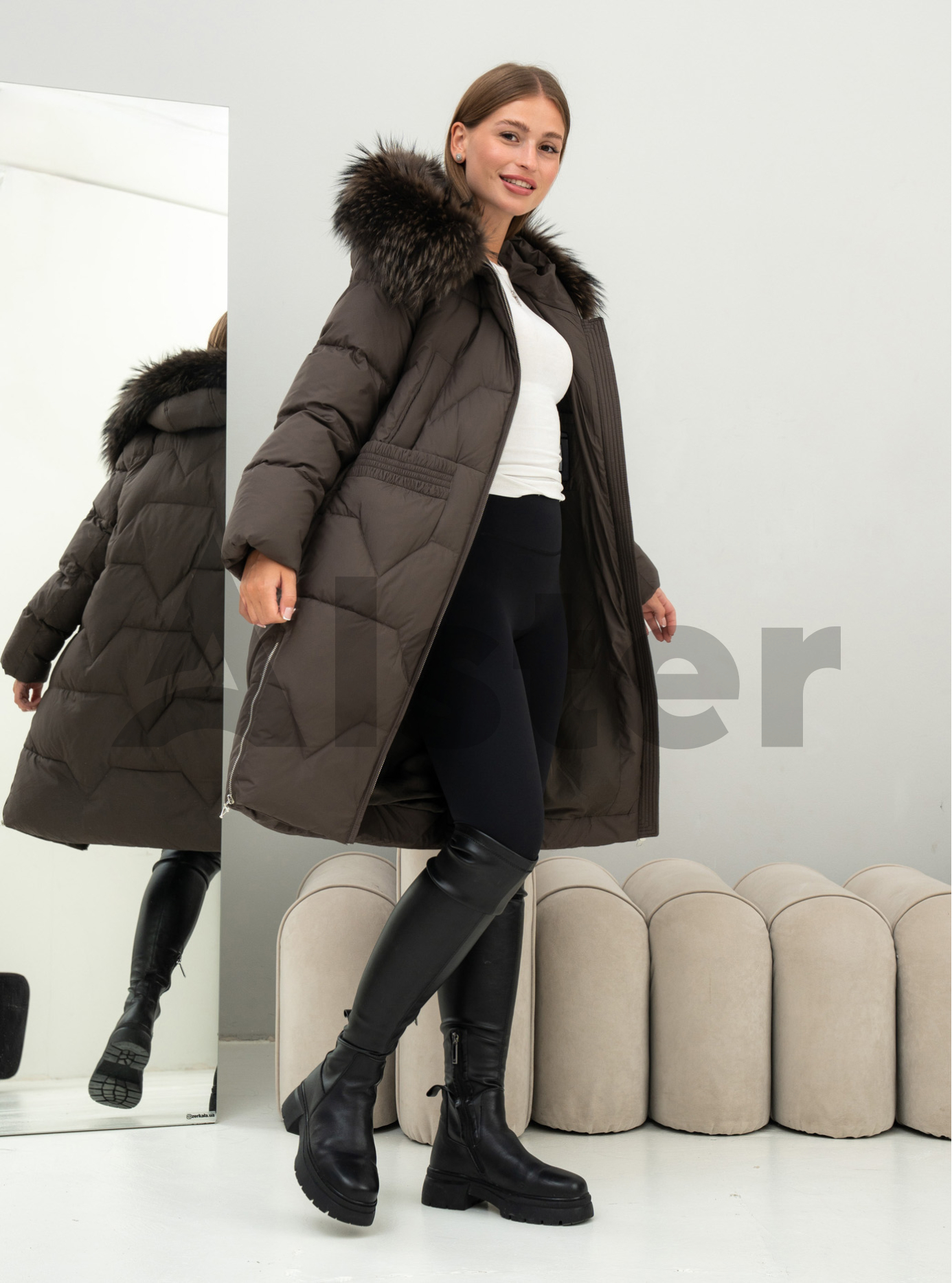 Длинное зимнее пальто Visdeer 5115 big size Шоколадный 54 (25VS5115-15): фото - Alster.ua Длинное зимнее пальто Visdeer 5115 big size Шоколадный 54 (25VS5115-15): фото - Alster.ua