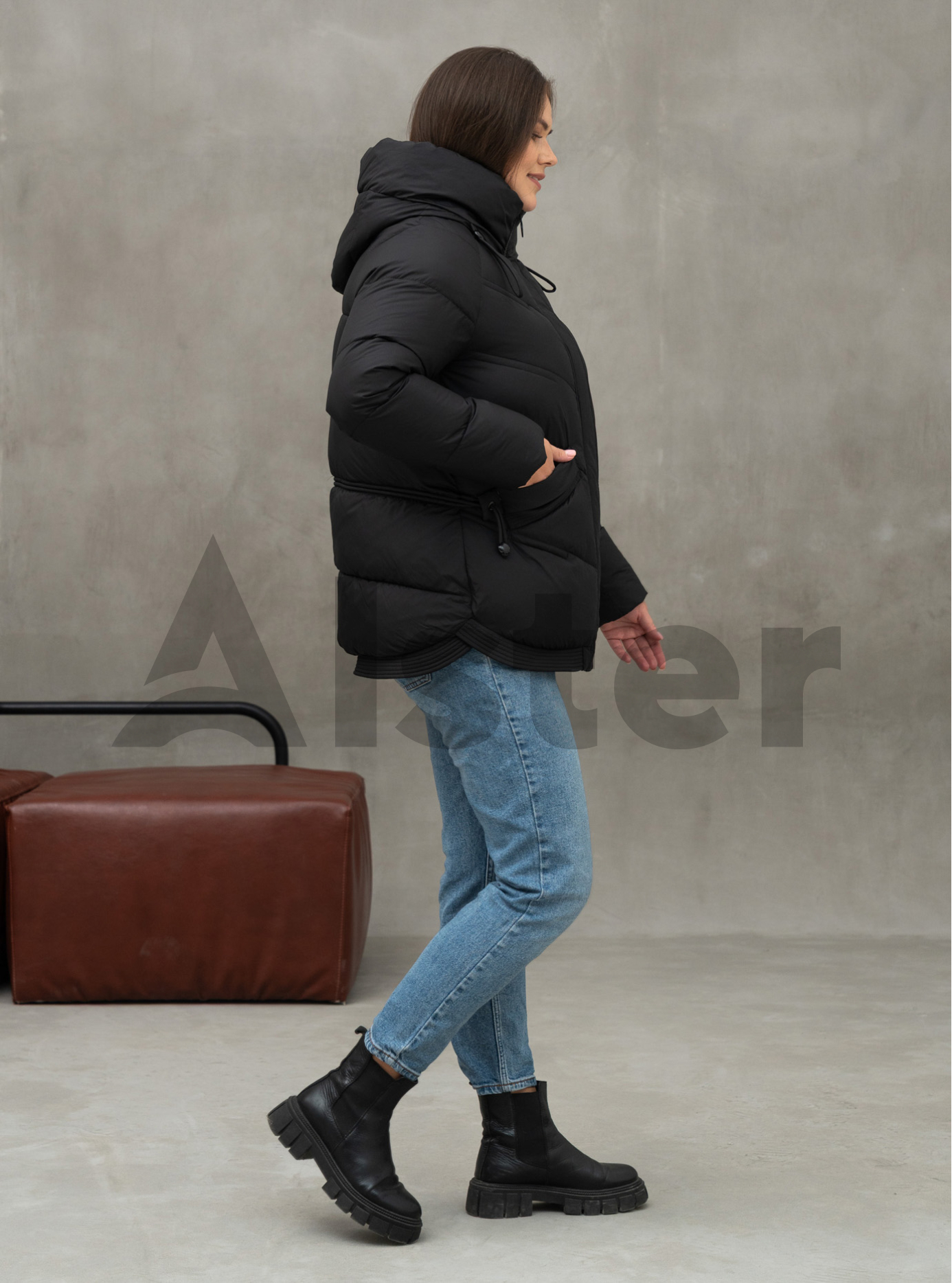 Женская зимняя куртка удлиненная Visdeer 552 big size Чёрный 50 (25VS552-03): фото - Alster.ua