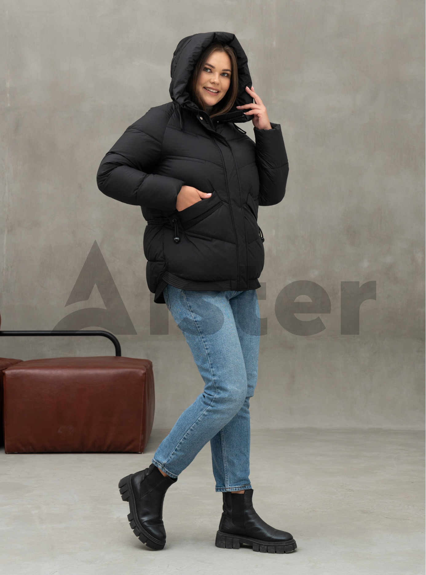 Женская зимняя куртка удлиненная Visdeer 552 big size Чёрный 50 (25VS552-03): фото - Alster.ua