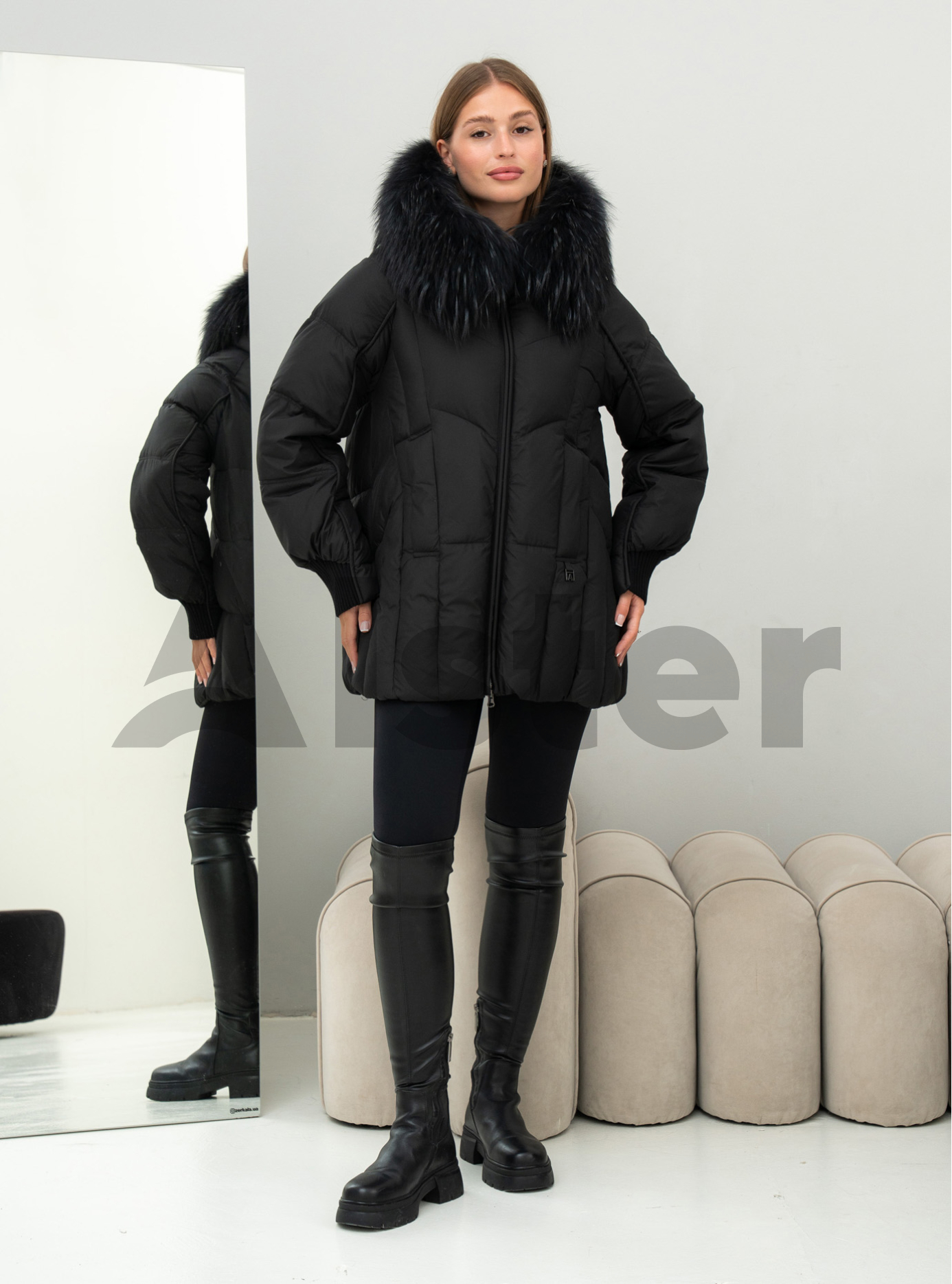 Женская зимняя куртка удлиненная Visdeer 569 big size Чёрный 48 (25VS569-02): фото - Alster.ua