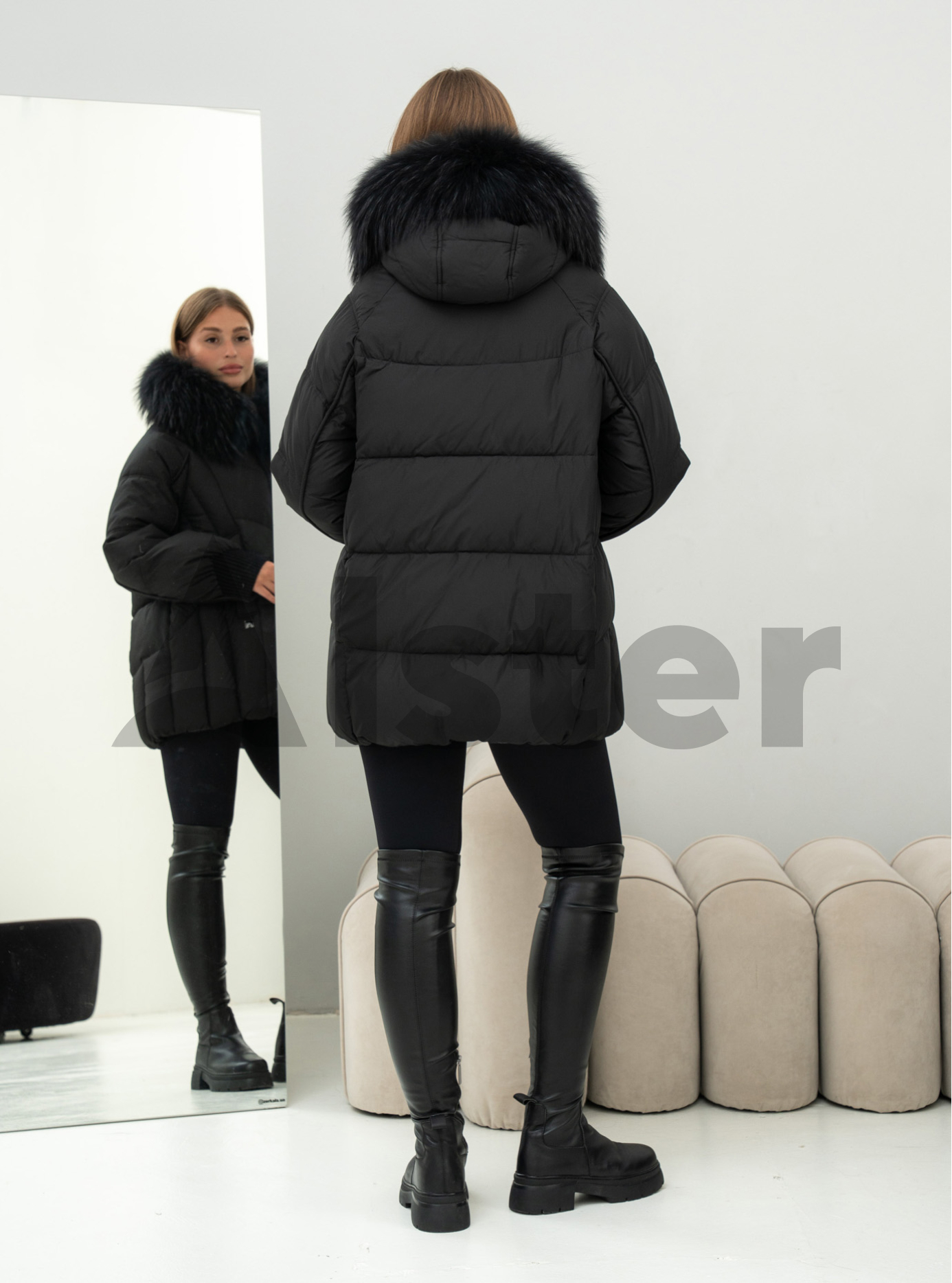 Женская зимняя куртка удлиненная Visdeer 569 big size Чёрный 48 (25VS569-02): фото - Alster.ua