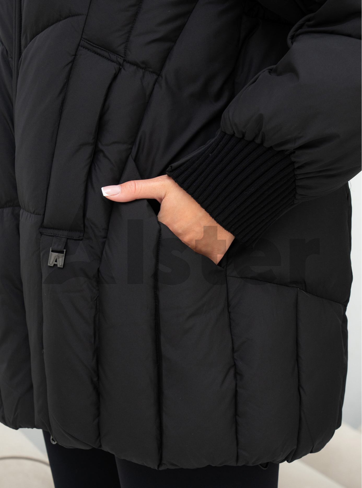 Женская зимняя куртка удлиненная Visdeer 569 big size Чёрный 48 (25VS569-02): фото - Alster.ua