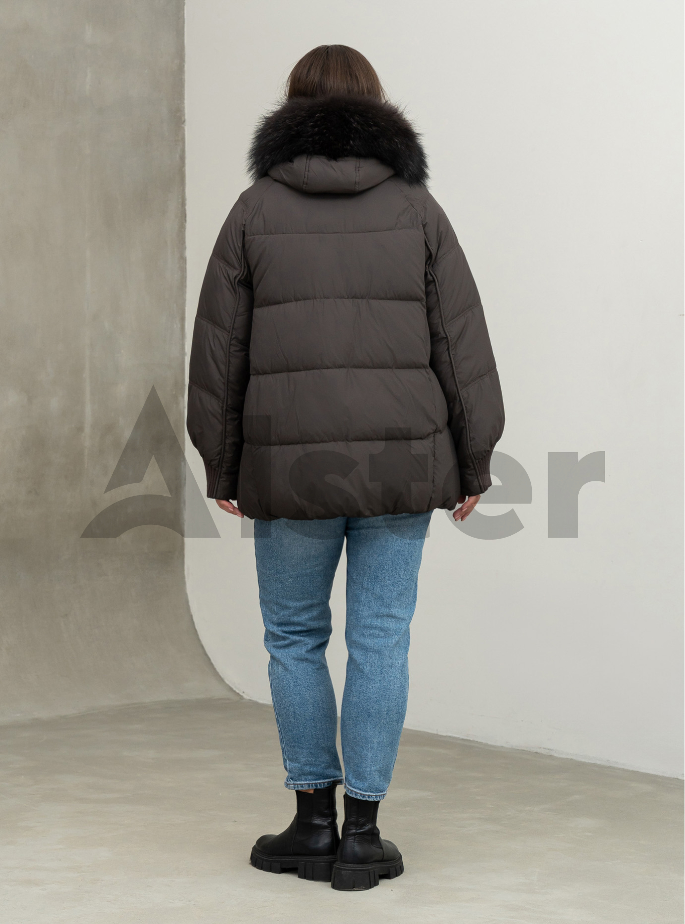 Жіноча зимова куртка видовжена Visdeer 569 big size Графітовий 46 (25VS569-06): фото - Alster.ua