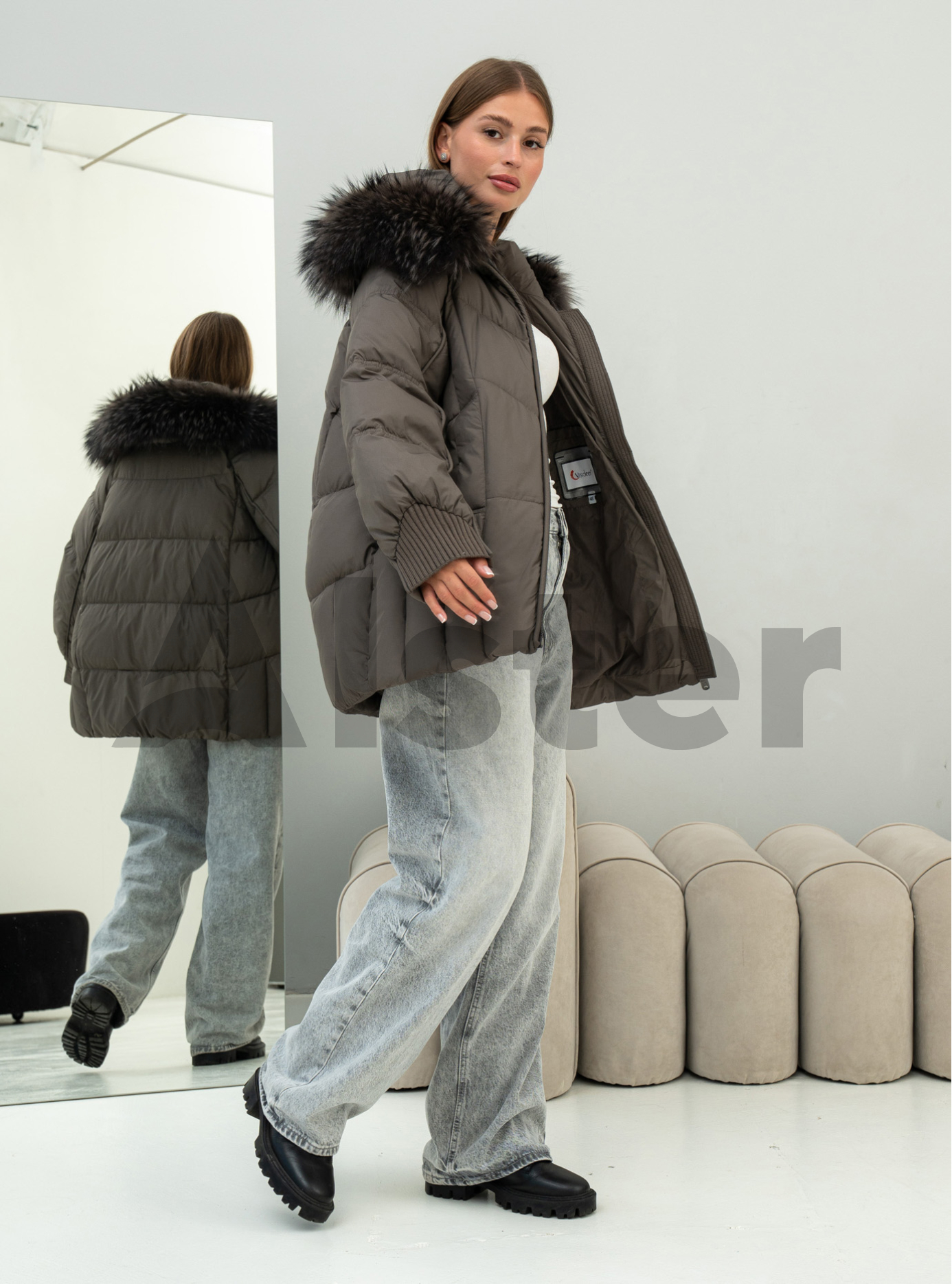 Жіноча зимова куртка видовжена Visdeer 569 big size Бронзовий 46 (25VS569-11): фото - Alster.ua