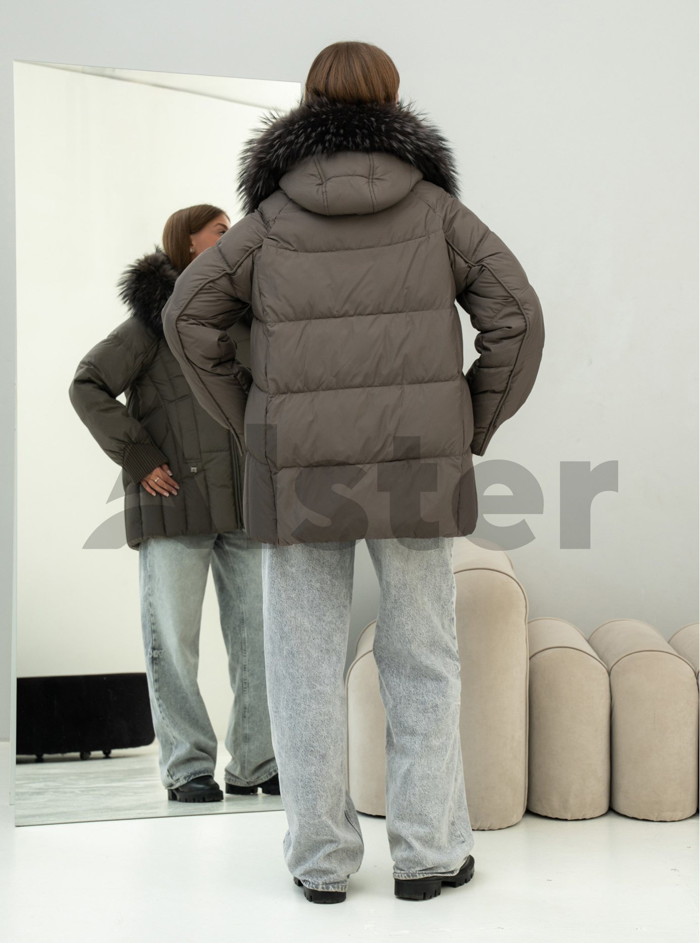 Жіноча зимова куртка видовжена Visdeer 569 big size Бронзовий 46 (25VS569-11): фото - Alster.ua