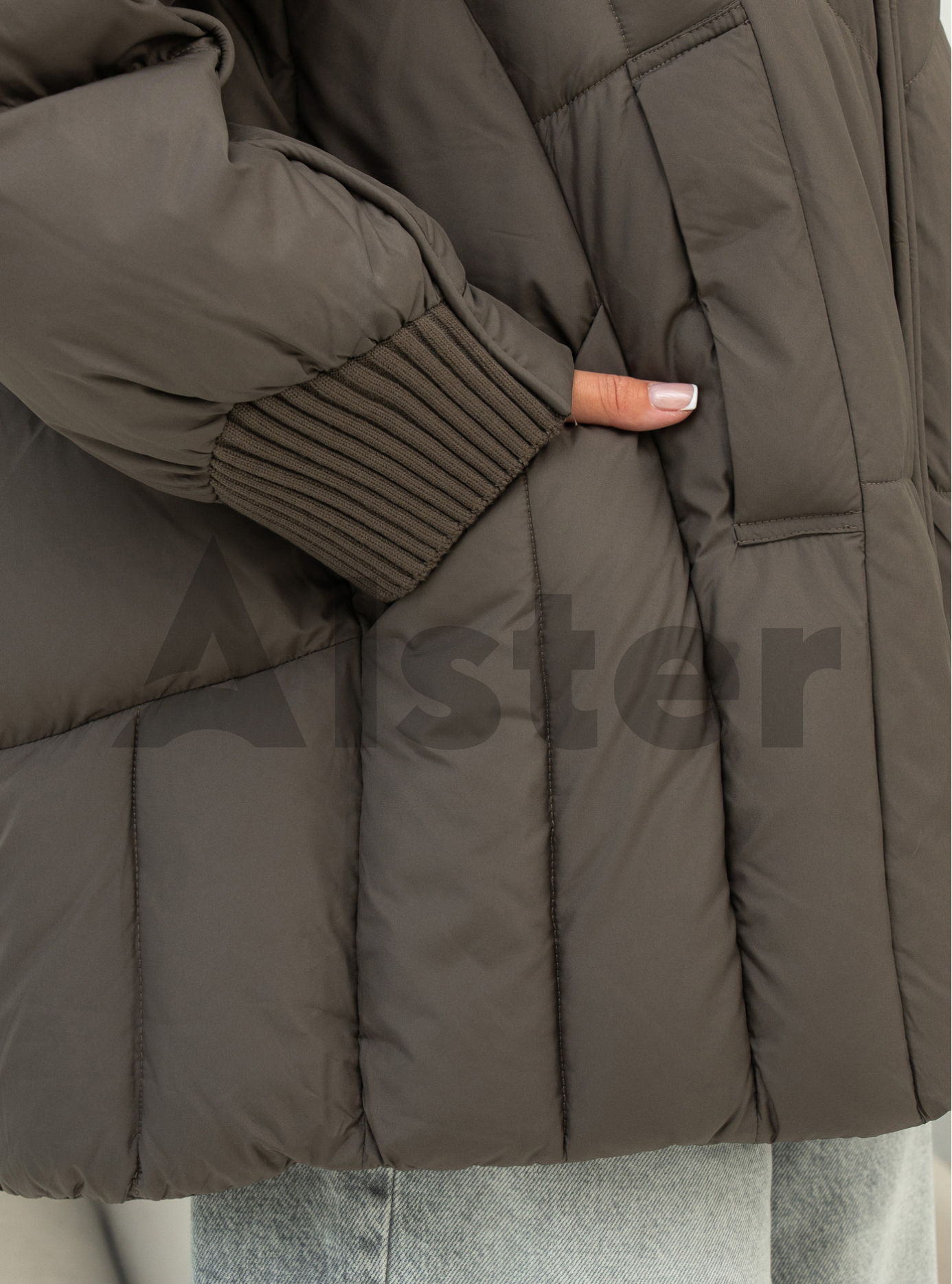 Жіноча зимова куртка видовжена Visdeer 569 big size Бронзовий 46 (25VS569-11): фото - Alster.ua