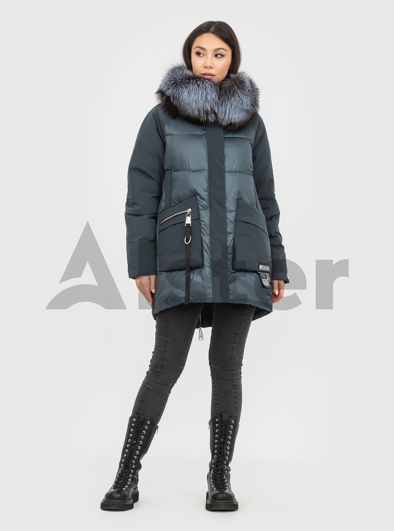 Зимняя куртка с мехом Visdeer Изумрудный 52 (21-393-10): фото - Alster.ua
