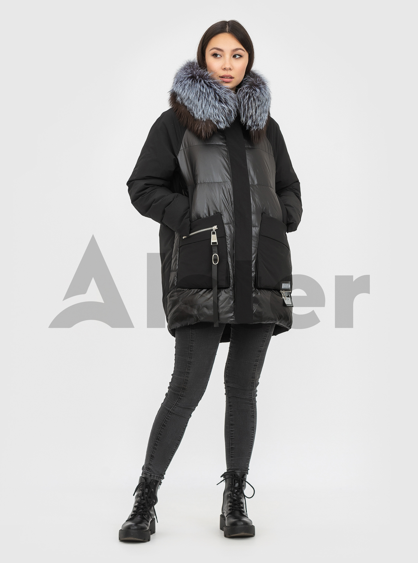 Зимняя куртка с мехом Visdeer Чёрный 46 (21-393-01): фото - Alster.ua