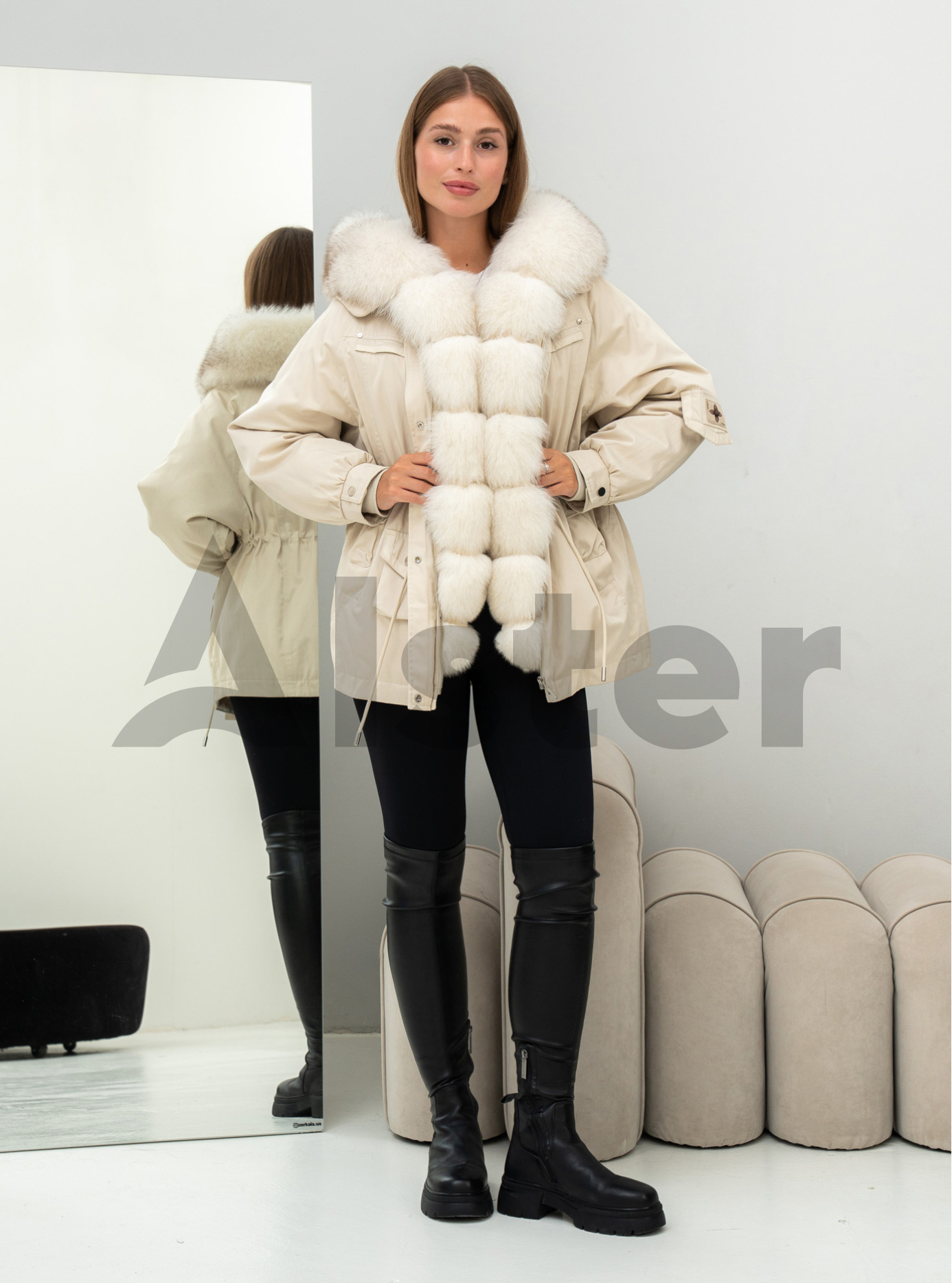 Жіноча зимова парка Vivilona 5648 Перловий L (25VIV5648-03): фото - Alster.ua