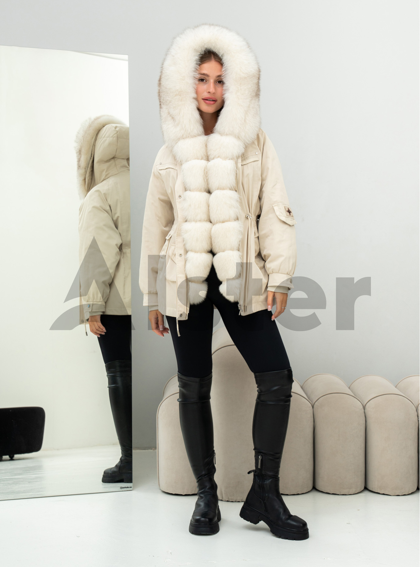 Жіноча зимова парка Vivilona 5648 Перловий L (25VIV5648-03): фото - Alster.ua