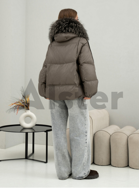 Пуховик средней длины с мехом енота Vo-Tarun 839