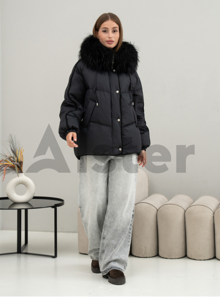 Пуховик средней длины с мехом енота Vo-Tarun 849