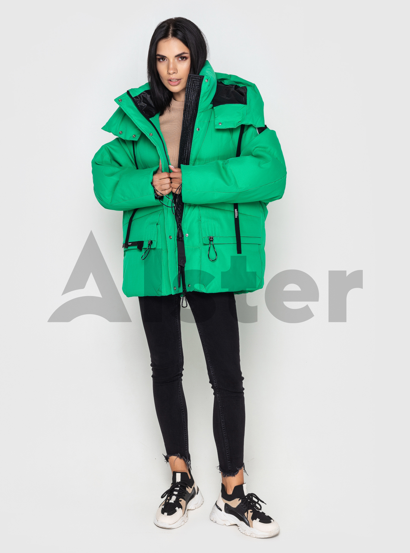 Женский пуховик Yimosis 1357 Яркий зелёный L (YS1357-03): фото - Alster.ua