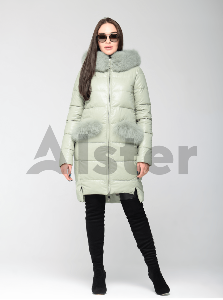 Куртка зимняя на молнии с мехом песца