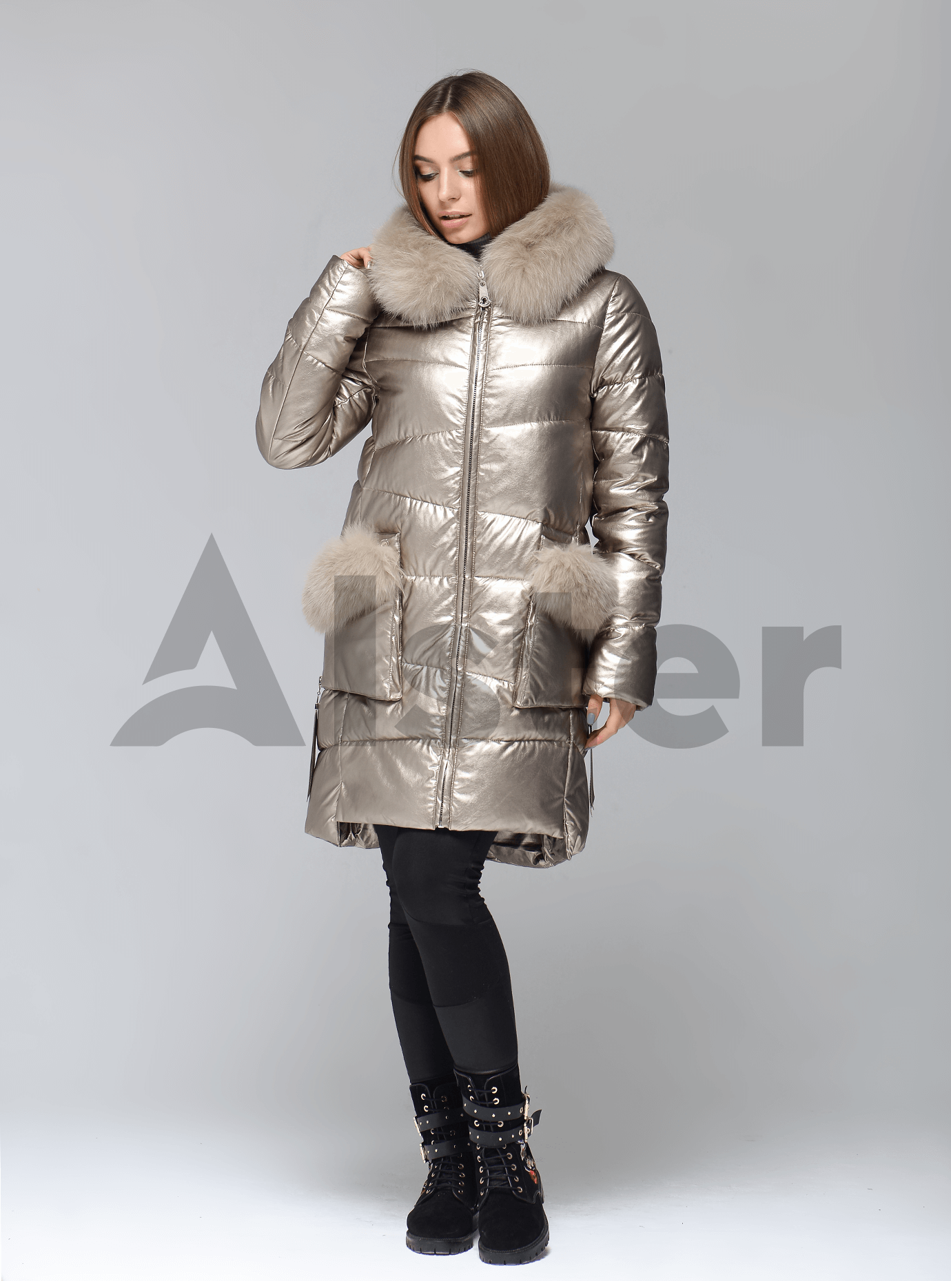 Куртка зимняя длинная с меховой отделкой из песца Золотой S (05-ZL2585): фото - Alster.ua Куртка зимняя длинная с меховой отделкой из песца Золотой S (05-ZL2585): фото - Alster.ua