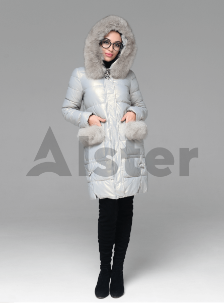 Куртка зимняя прямая с мехом песца