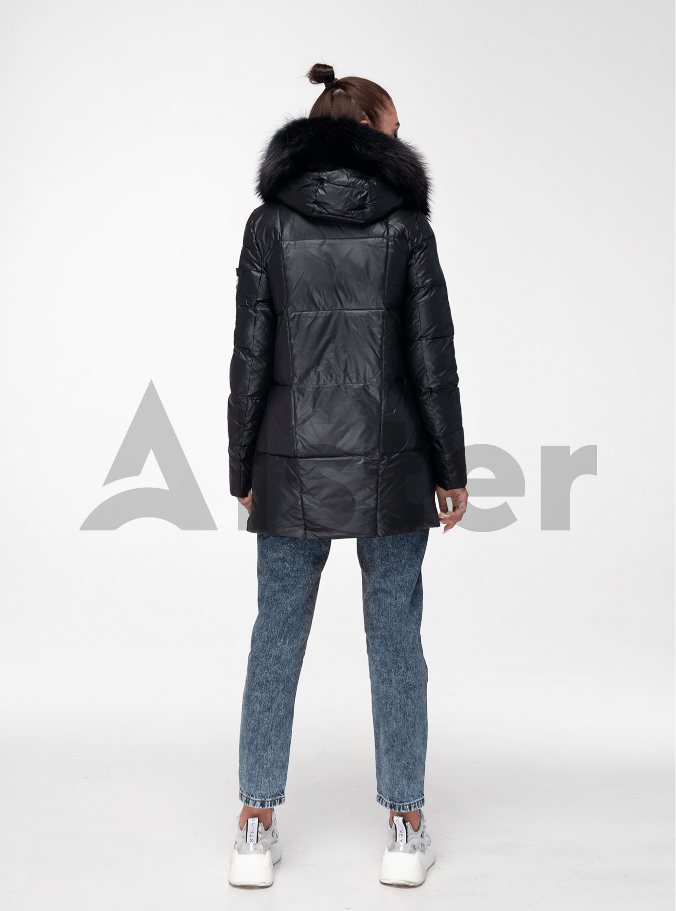 Куртка зимняя с отделкой из меха енота Чёрный 2XL (05-ZL1962): фото - Alster.ua