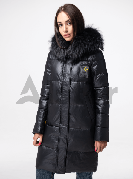 Куртка зимняя длинная с меховой отделкой