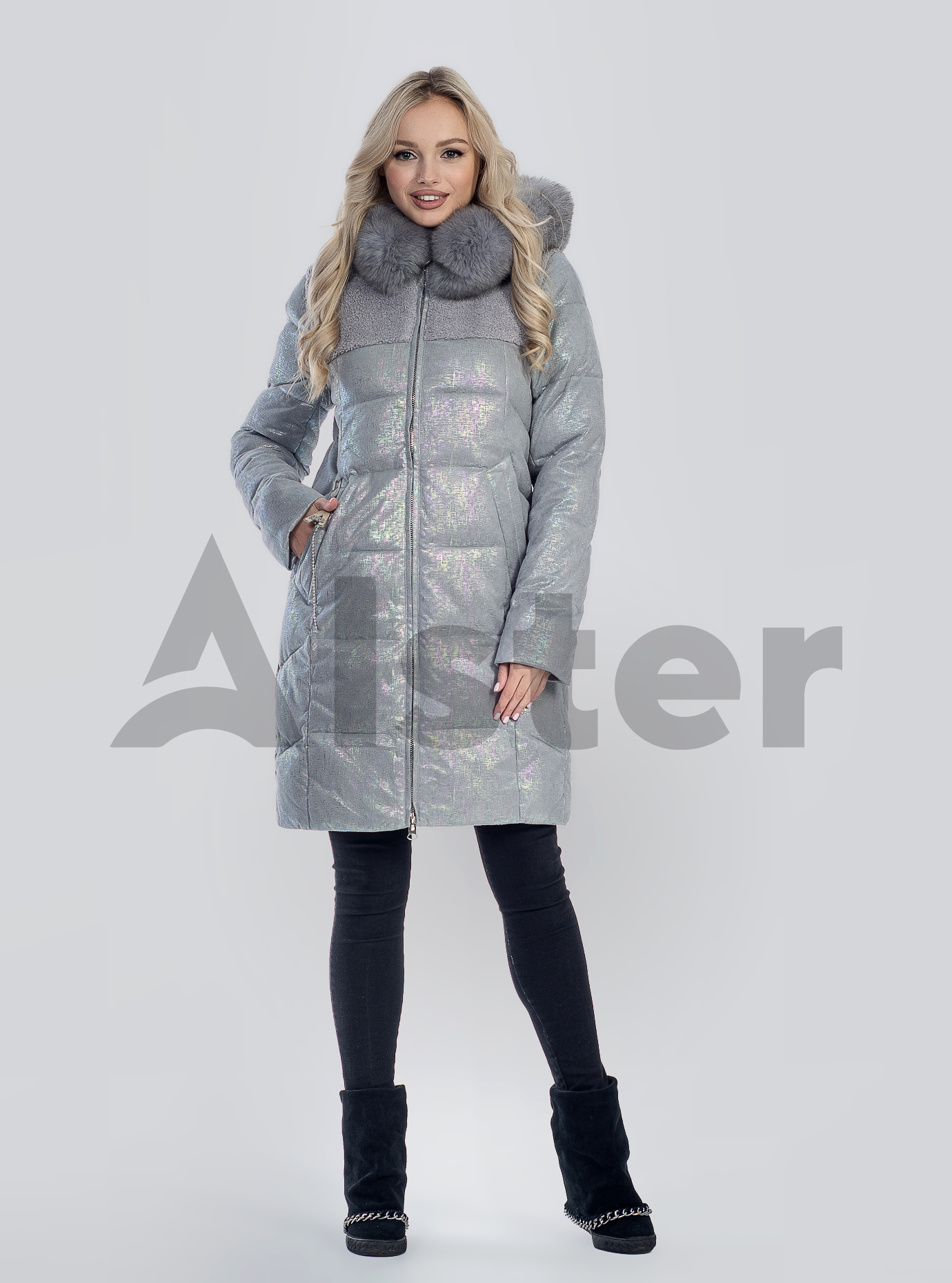 Зимняя женская куртка с мехом Серый 2XL (05-SV201211): фото - Alster.ua