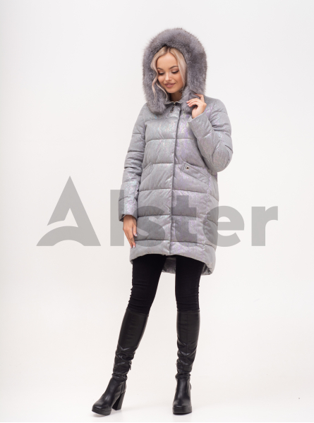 Куртка зимняя длинная с мехом песца