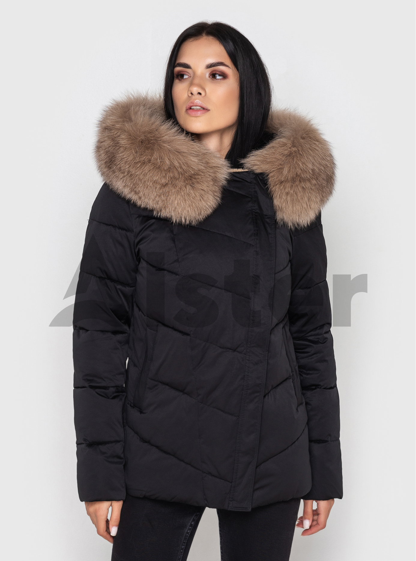 Короткая женская куртка ZLLY 3295 с мехом Чёрный M (ZL3295-02): фото - Alster.ua