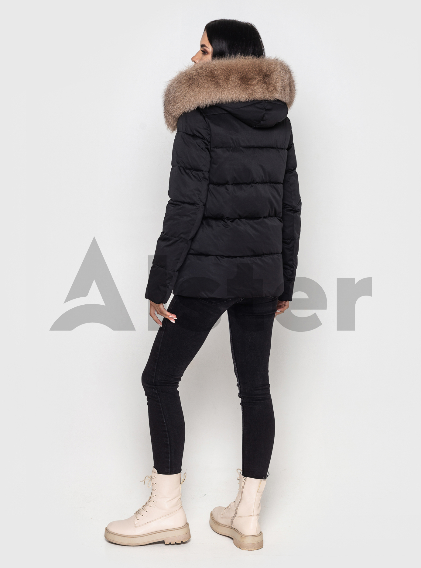 Короткая женская куртка ZLLY 3295 с мехом Чёрный M (ZL3295-02): фото - Alster.ua